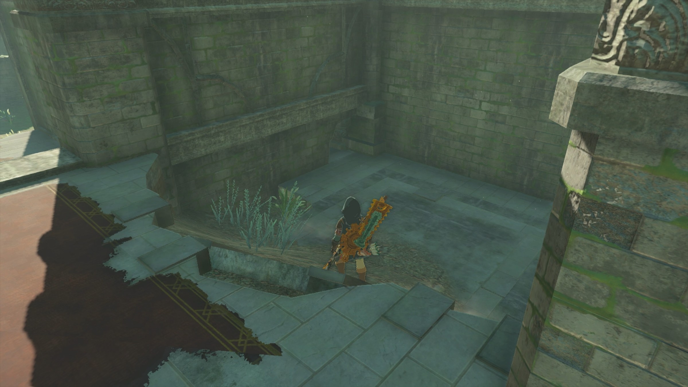 The hole leading to the bedchamber at Akkala Citadel Ruins in The Legend of Zelda: tears of the Kingdom