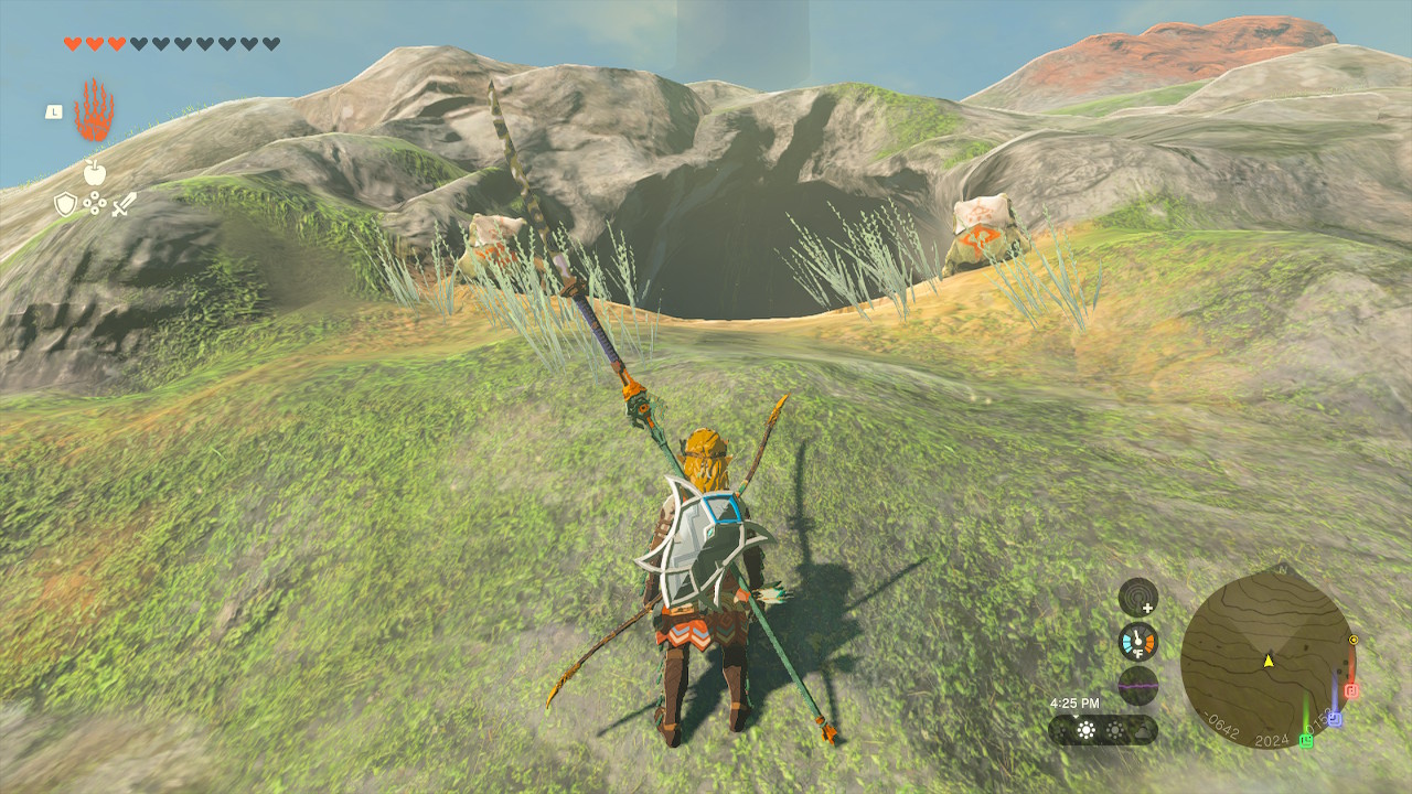 Link stands at the entrance to the Yiga Clan Maritta Branch in Zelda: Tears of the Kingdom