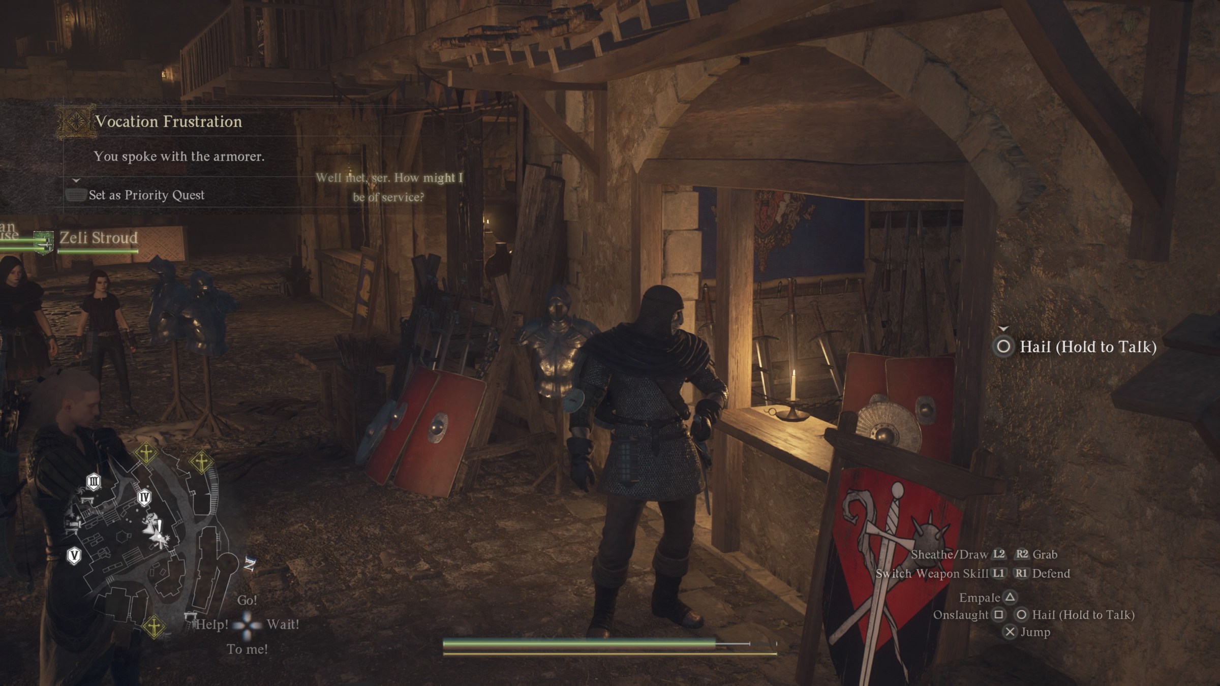 The Arisen talks to Roderick the armorer in Dragon’s Dogma 2