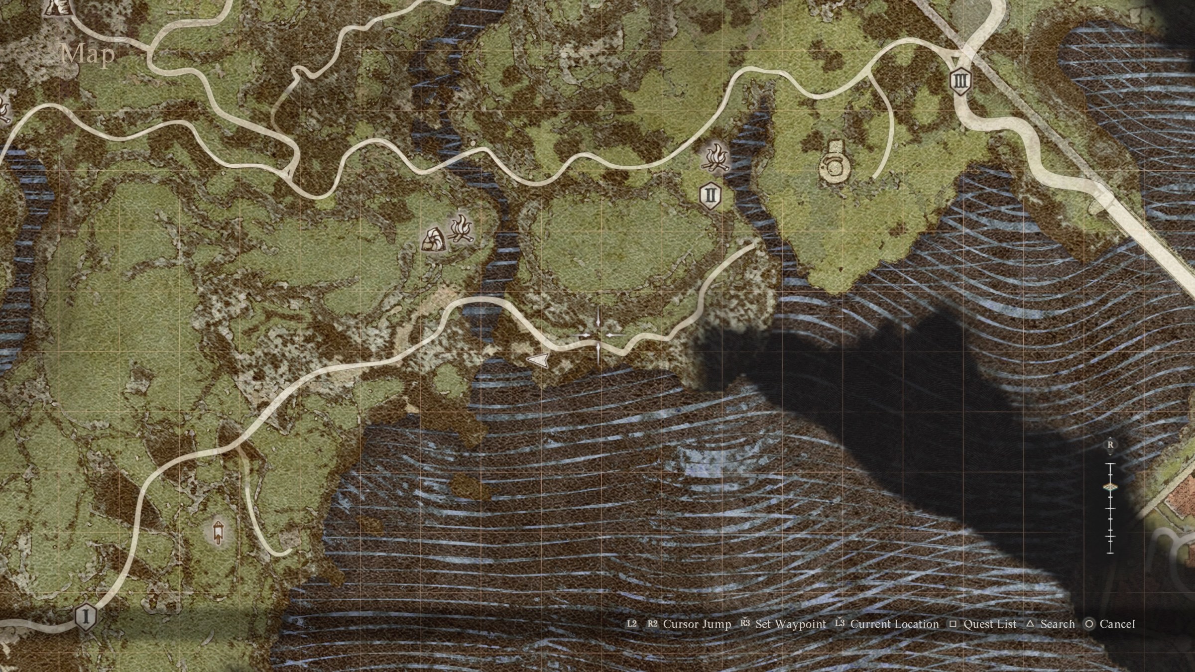 An image of the map screen in Dragon’s Dogma 2
