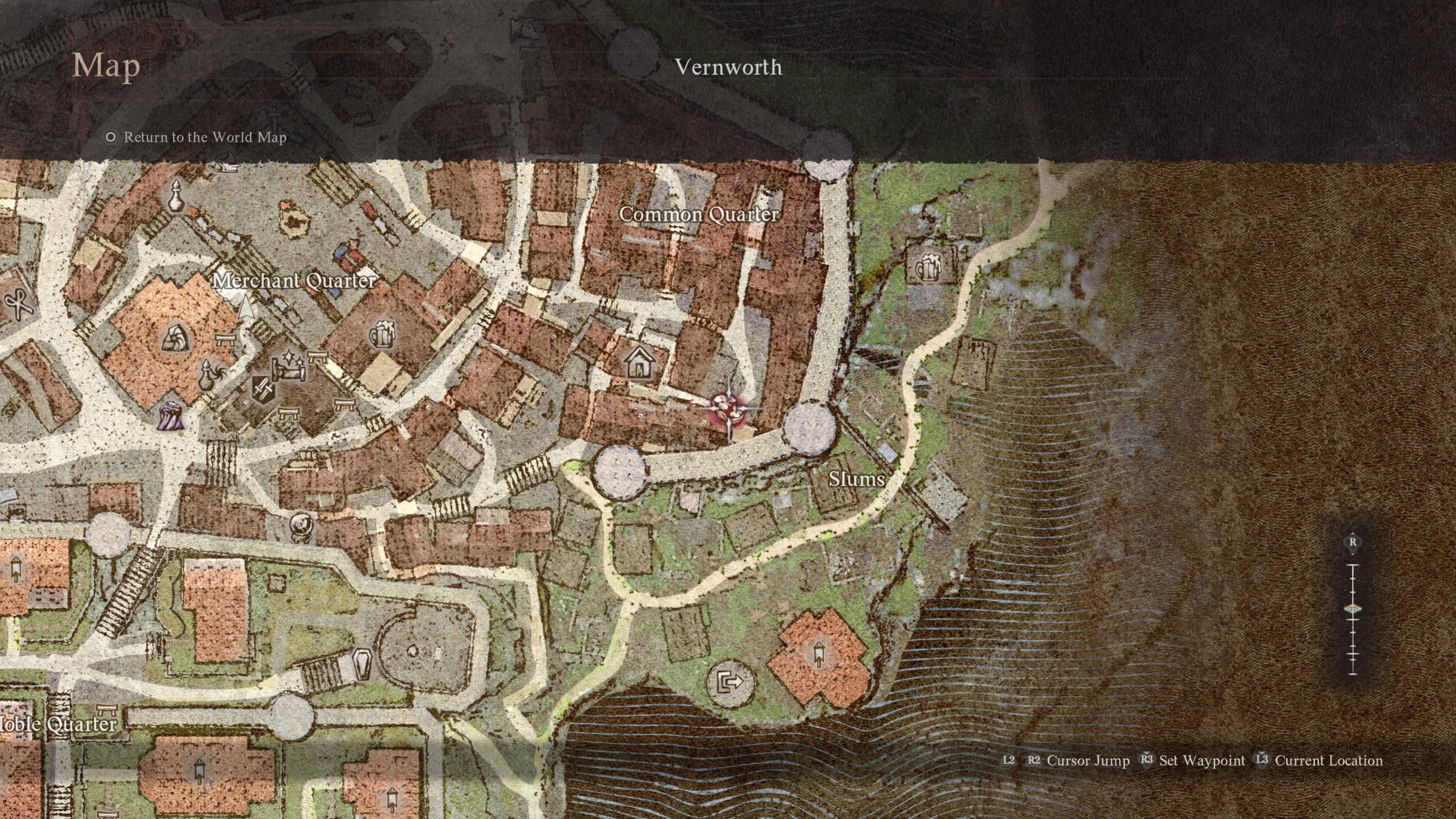 A map showing the icon for a Wakestone Shard location in Dragon’s Dogma 2