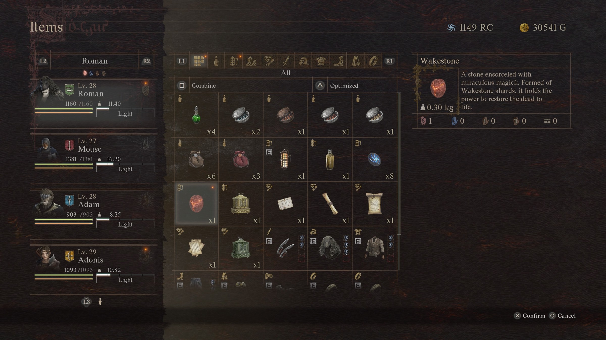 An inventory shows a Wakestone in Dragon’s Dogma 2