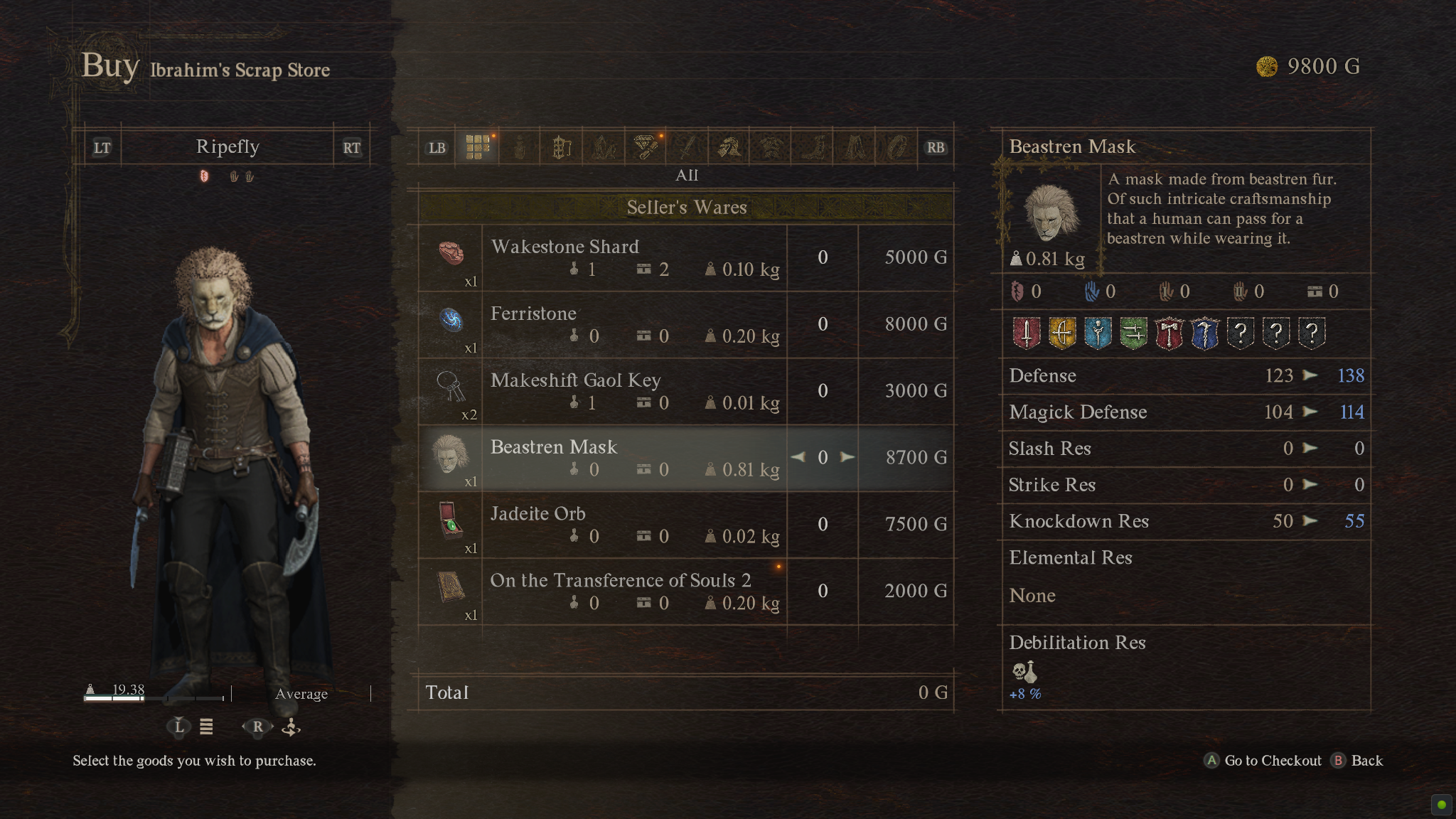 Dragon’s Dogma 2 Beastren Mask for sale at Ibrahim’s Scrap Shop