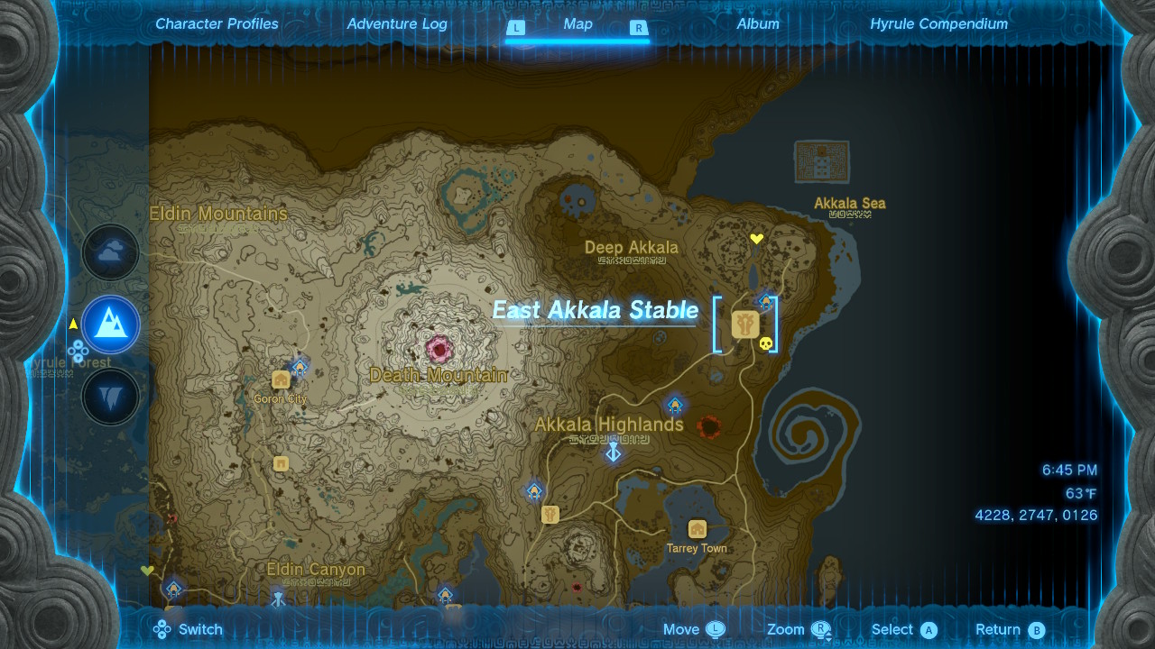 Map of the East Akkala Stable location