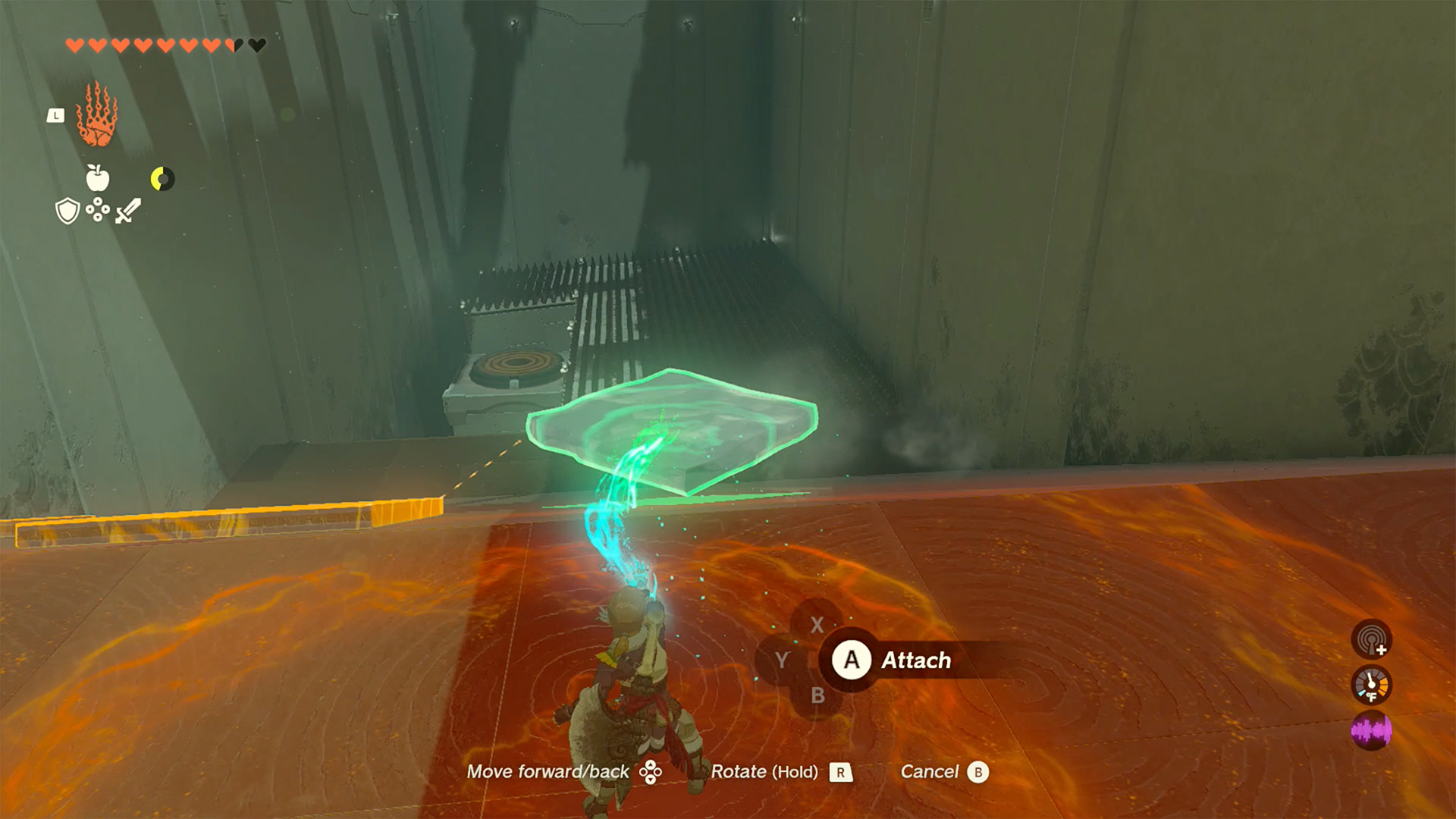 Link uses Ultrahand to guide an ice plate in Mayanas Shrine in The Legend of Zelda: Tears of the Kingdom