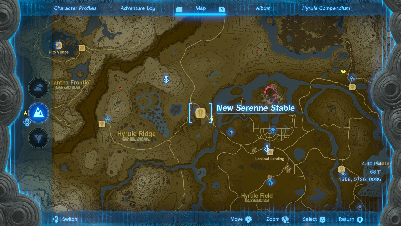 Map of the New Serenne Stable location