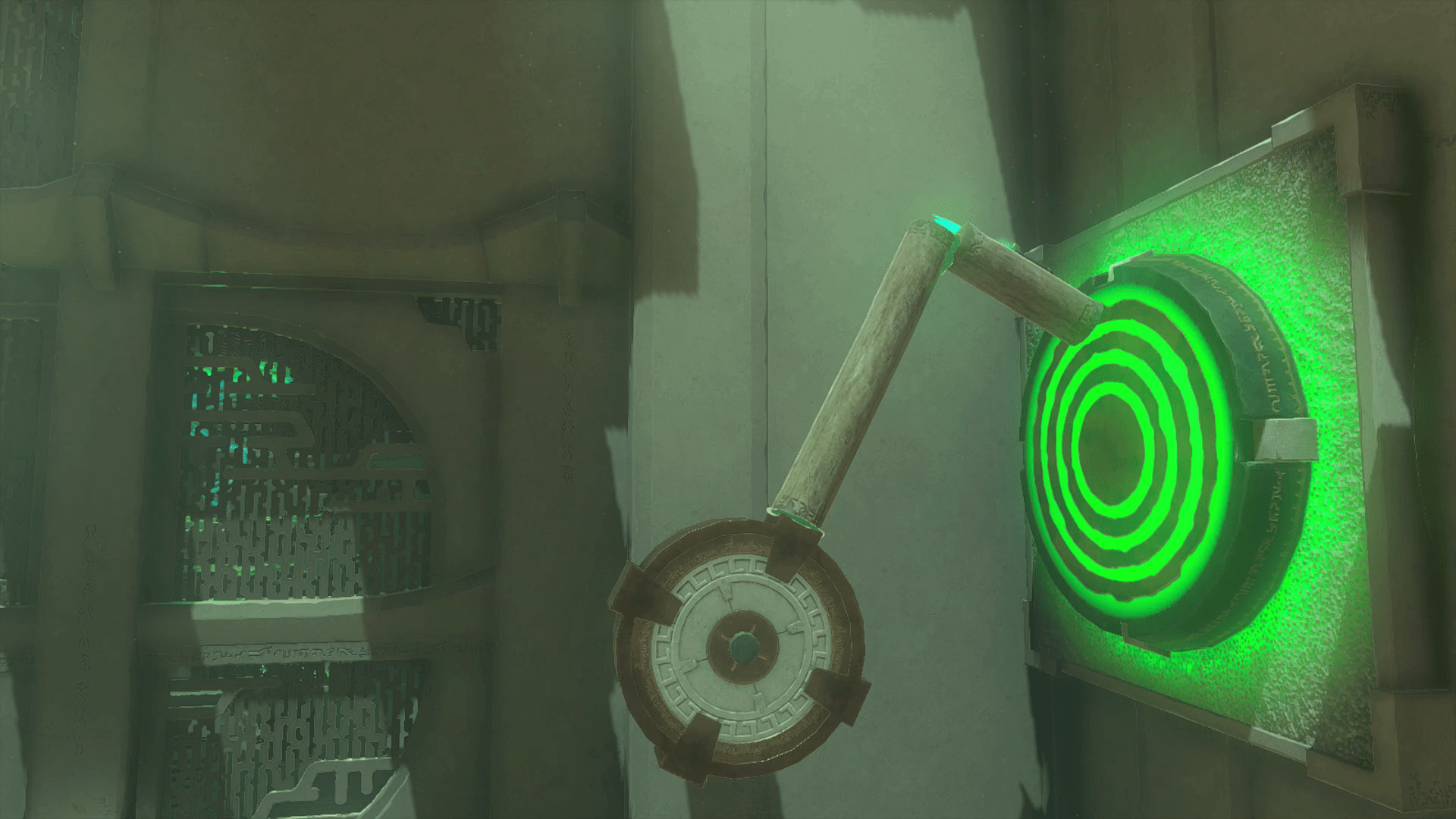 Link’s constructed wooden mallet, attached to a rotating gear, hits its target with the help of a rocket Zonai device in Oshozan-u Shrine