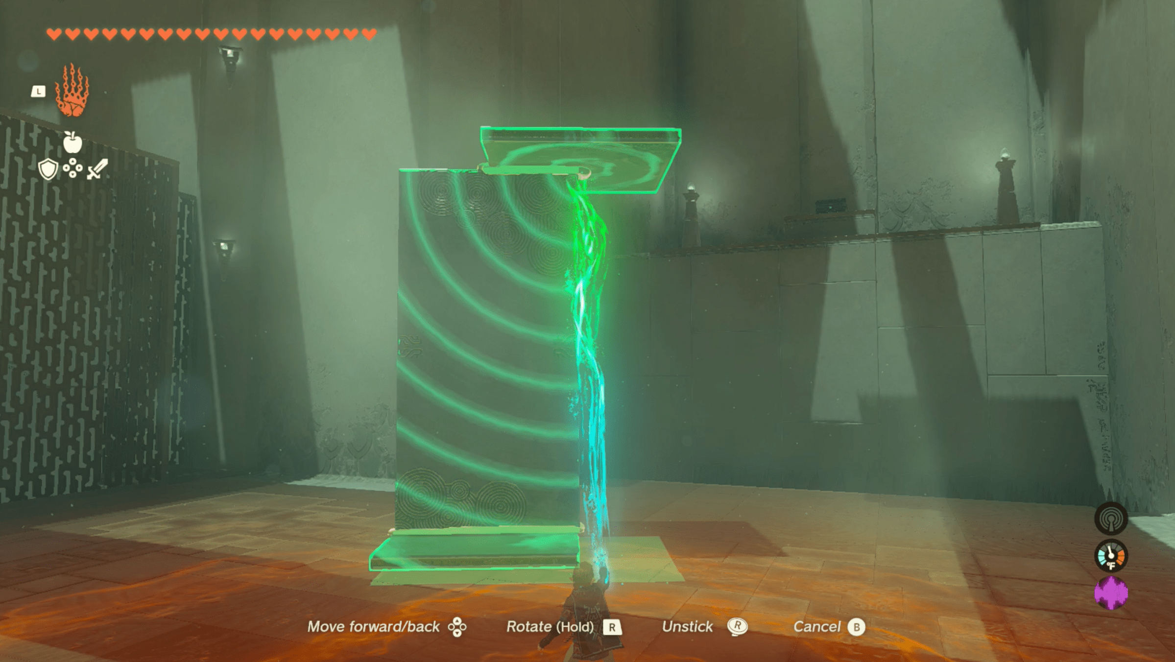 Link uses Ultrahand to form a scaffold he can Ascend up in Zelda: Tears of the Kingdom.