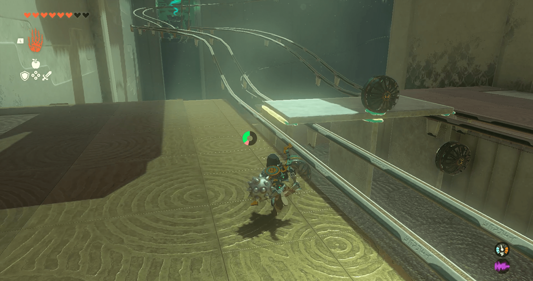 Creating a platform to ride rails on in The Legend of Zelda: Tears of the Kingdom.
