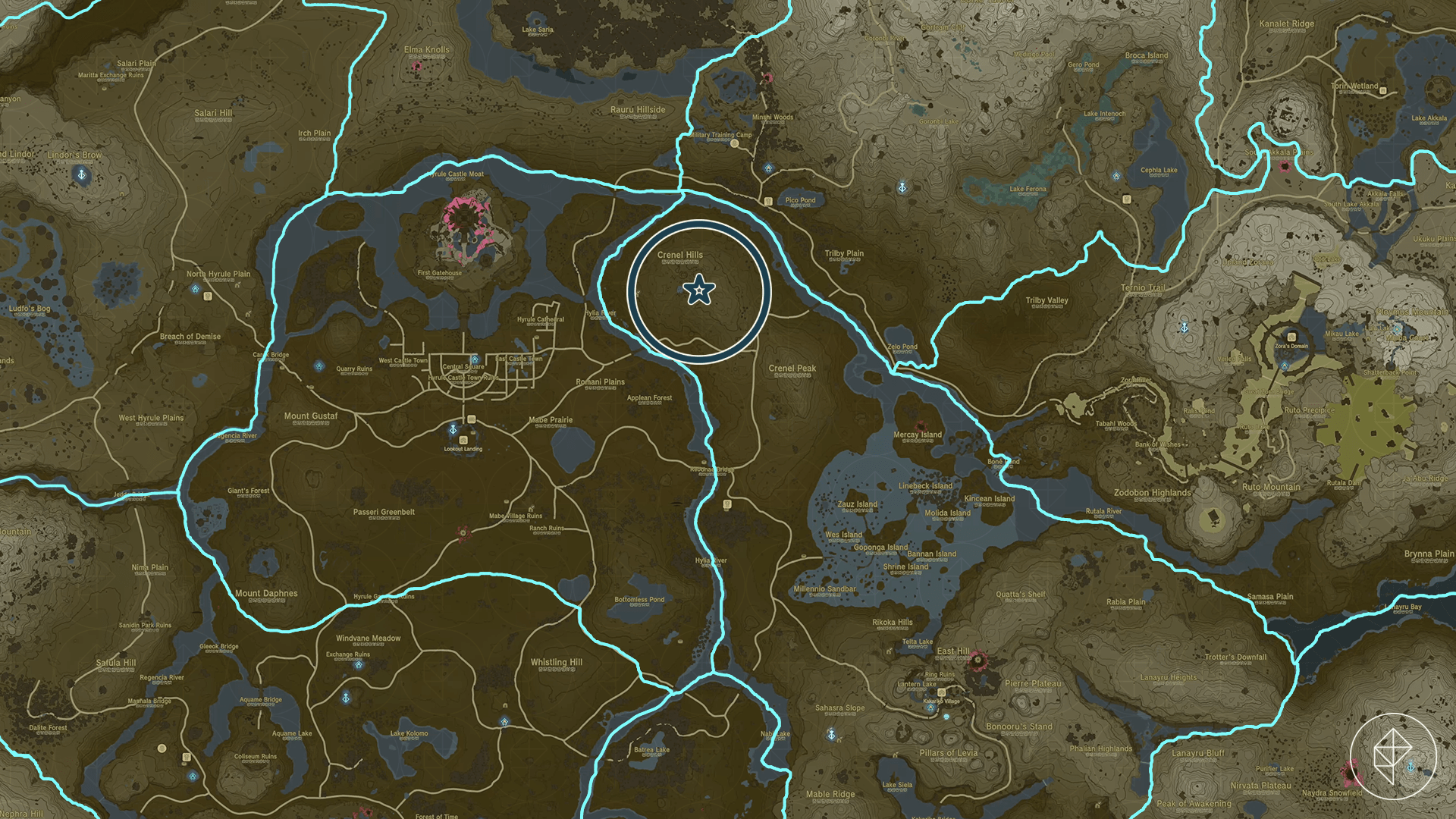 Club Phantom Ganon location on the map of Hyrule in The Legend of Zelda: Tears of the Kingdom