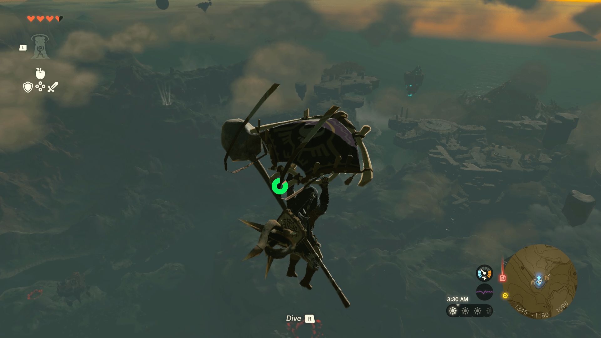 Link gliding over Hyrule in The Legend of Zelda: Tears of the Kingdom