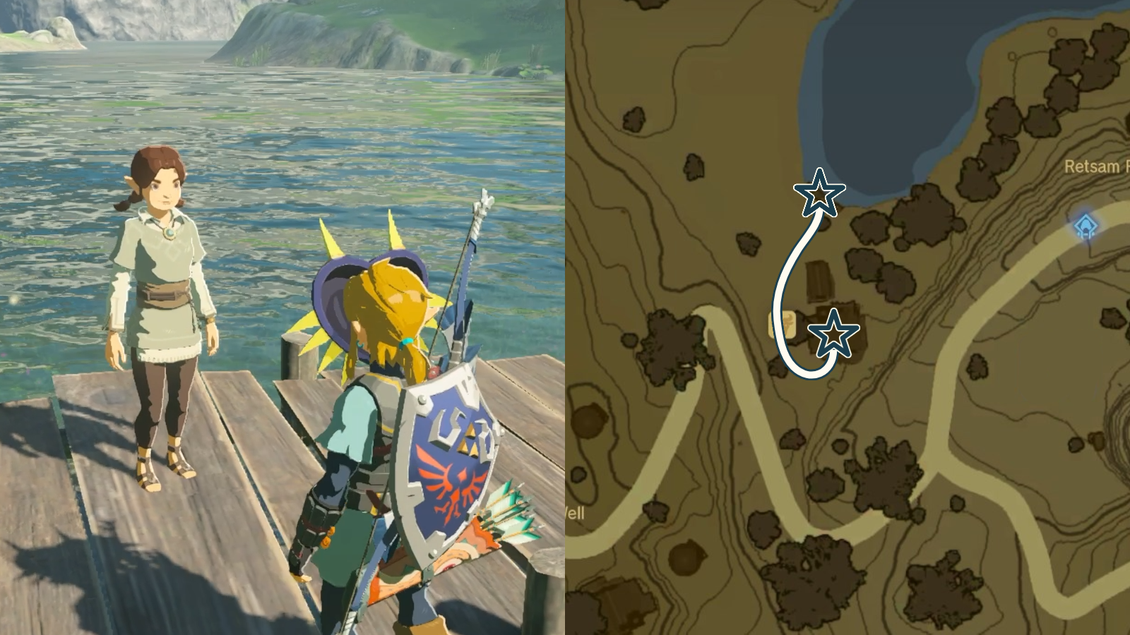 Koyin’s path during the Team Cece or Team Reede side adventure in the Legend of Zelda: Tears of the Kingdom