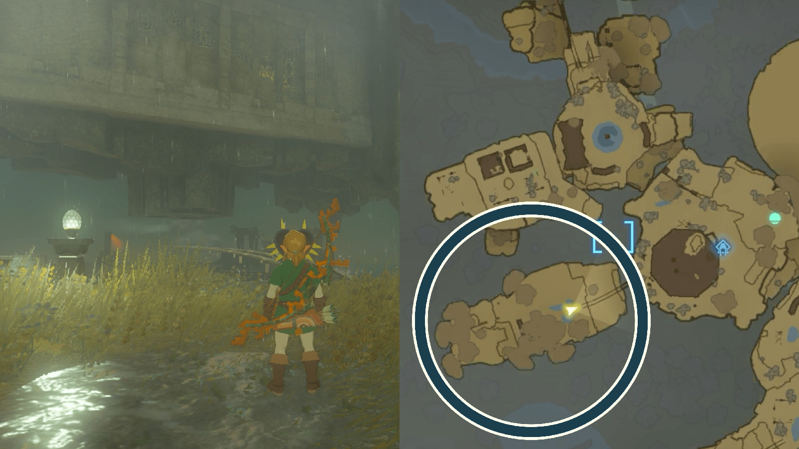 Island beside the Joku-usin Shrine in the Thunder Isles, which can be found in the Faron Grasslands Sky region of The Legend of Zelda: Tears of the Kingdom.