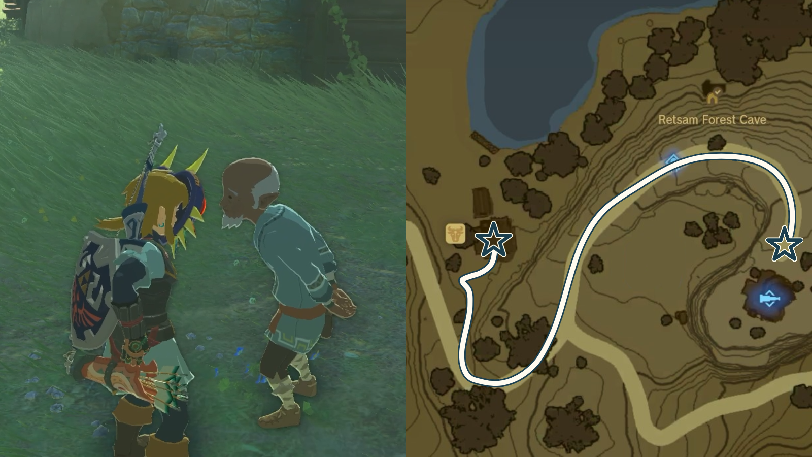 Tokk’s path during the Team Cece or Team Reede side adventure in The Legend of Zelda: Tears of the Kingdom