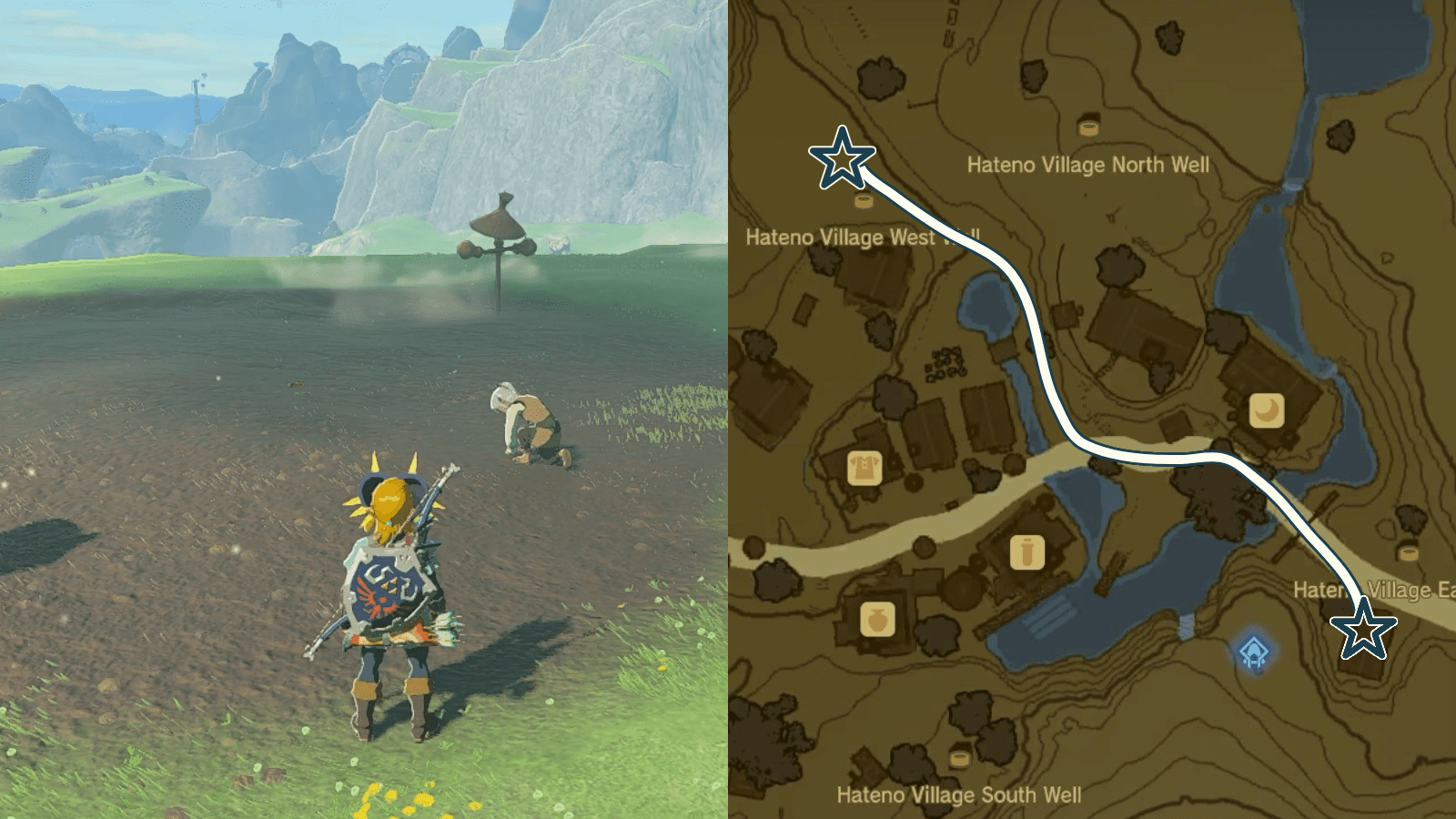 Uma’s path during the Team Cece or Team Reede side adventure in The Legend of Zelda: Tears of the Kingdom