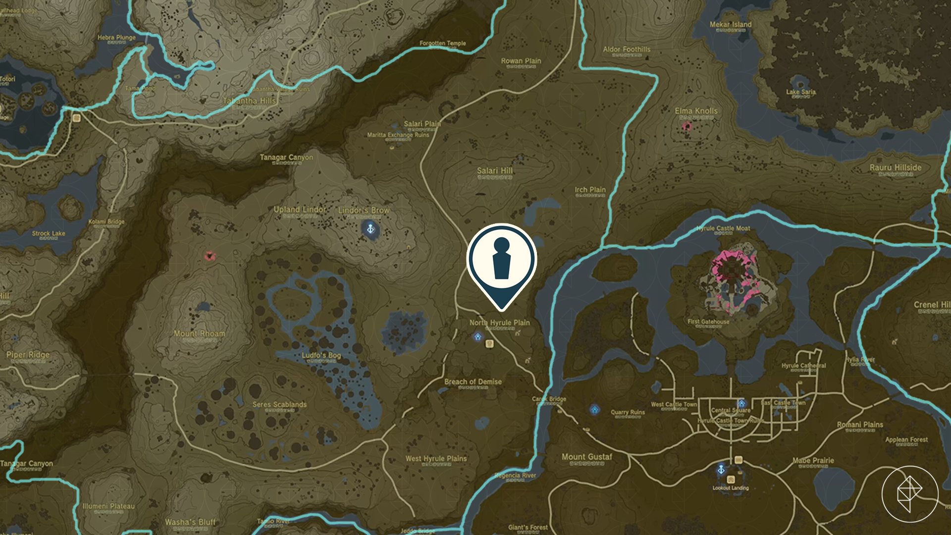 The Legend of Zelda: Tears of the Kingdom Impa’s location to start the The Dragon’s Tears main quest.