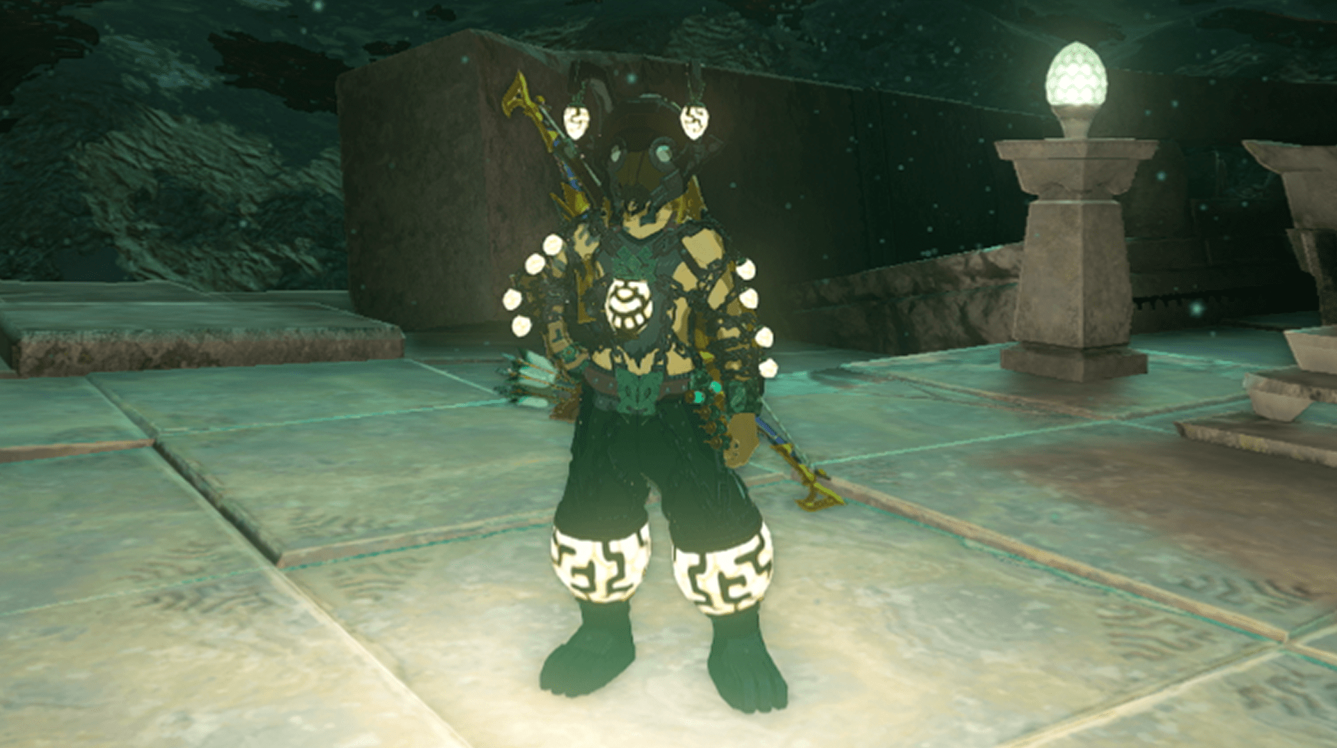 The Legend of Zelda: Tears of the Kingdom Link wearing the full Miner’s Armor set