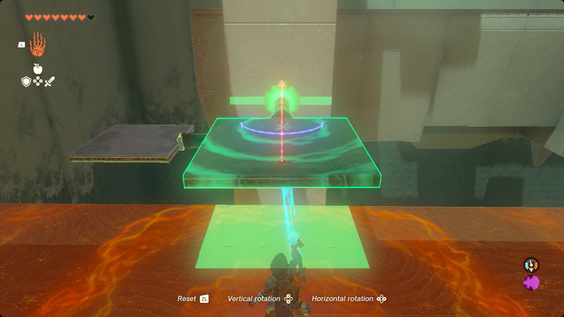 The Legend of Zelda: Tears of the Kingdom - Link placing a platform on a piston in Tsutsu-um Shrine