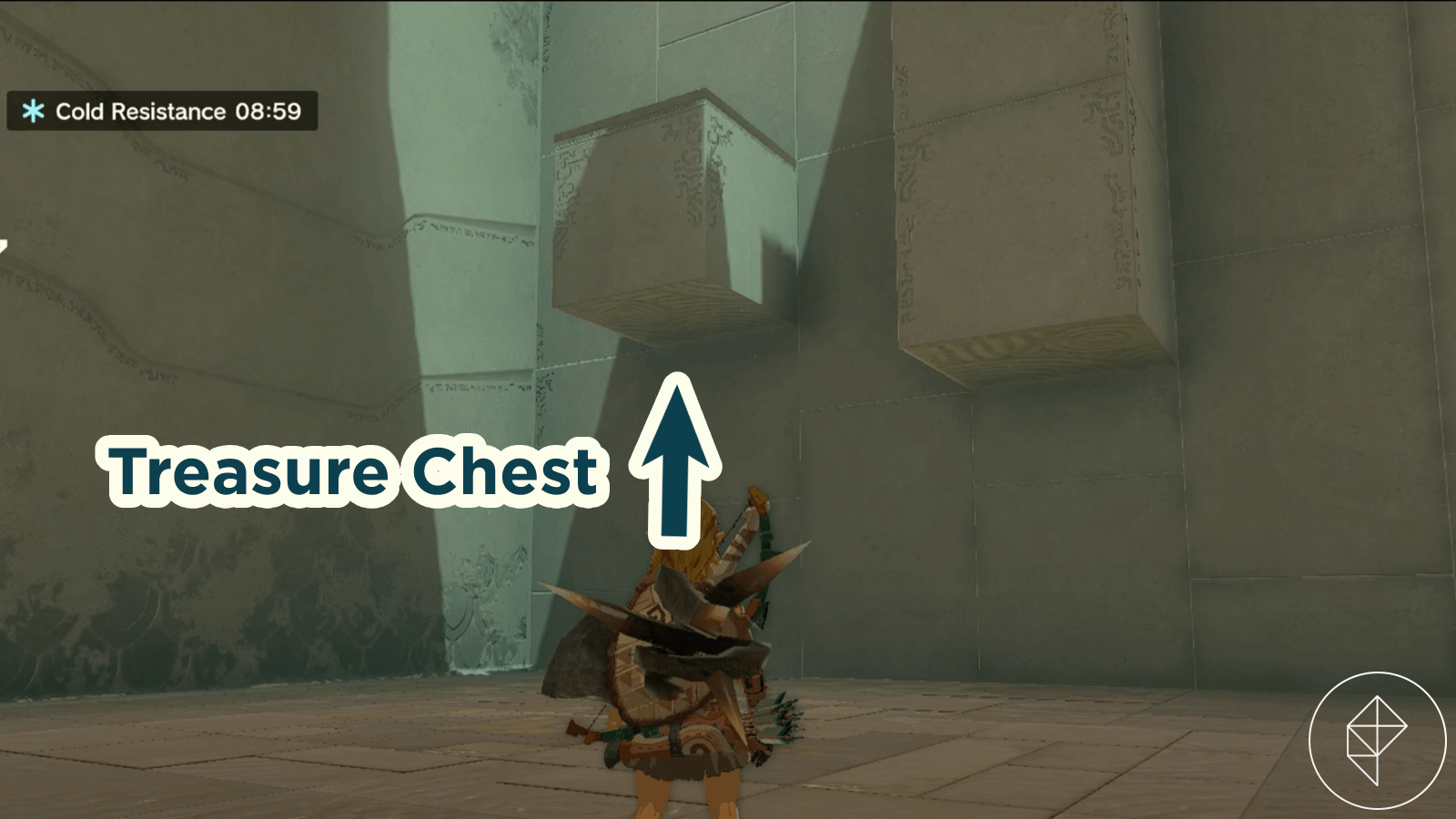 First treasure chest location in the Gutanbac Shrine in The Legend of Zelda Tears of the Kingdom