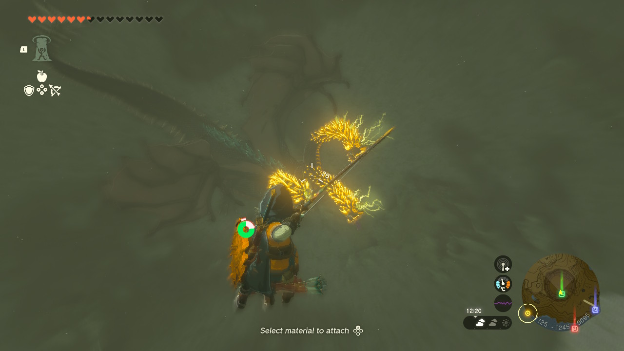 Link fights a thunder gleeok while looking for the Awakening Armor in Zelda Tears of the Kingdom.