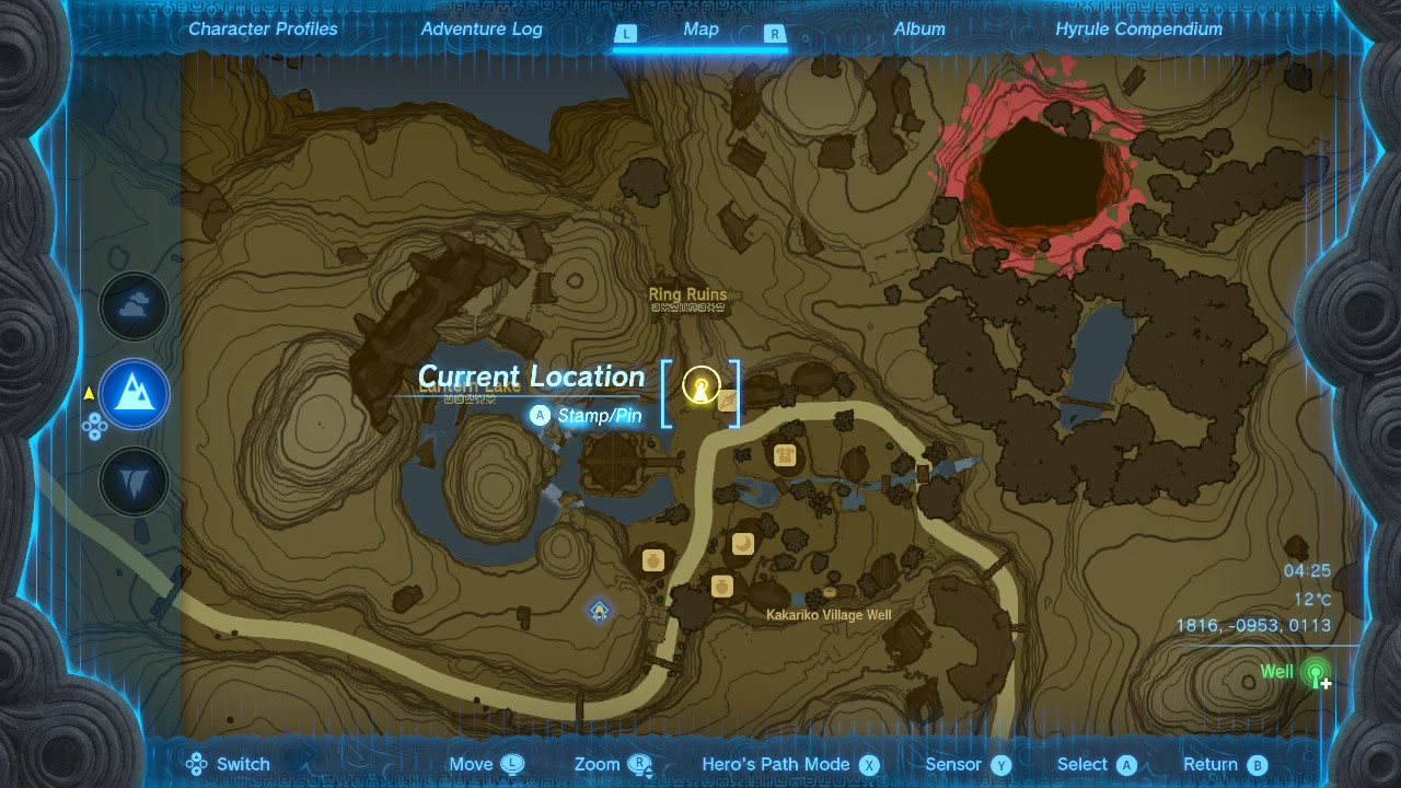 A map shows the location of Paya in Kakariko Village in Zelda Tears of the Kingdom.