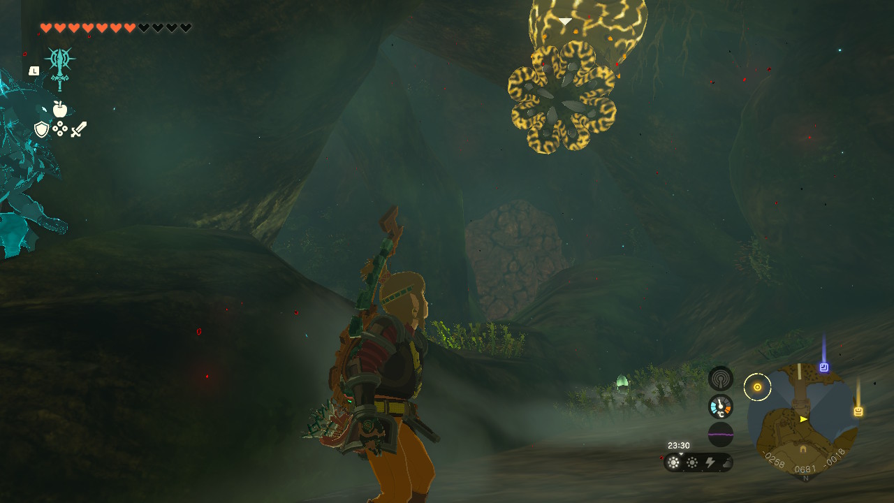 Link fights a Like Like in a tunnel in Zelda Tears of the Kingdom.