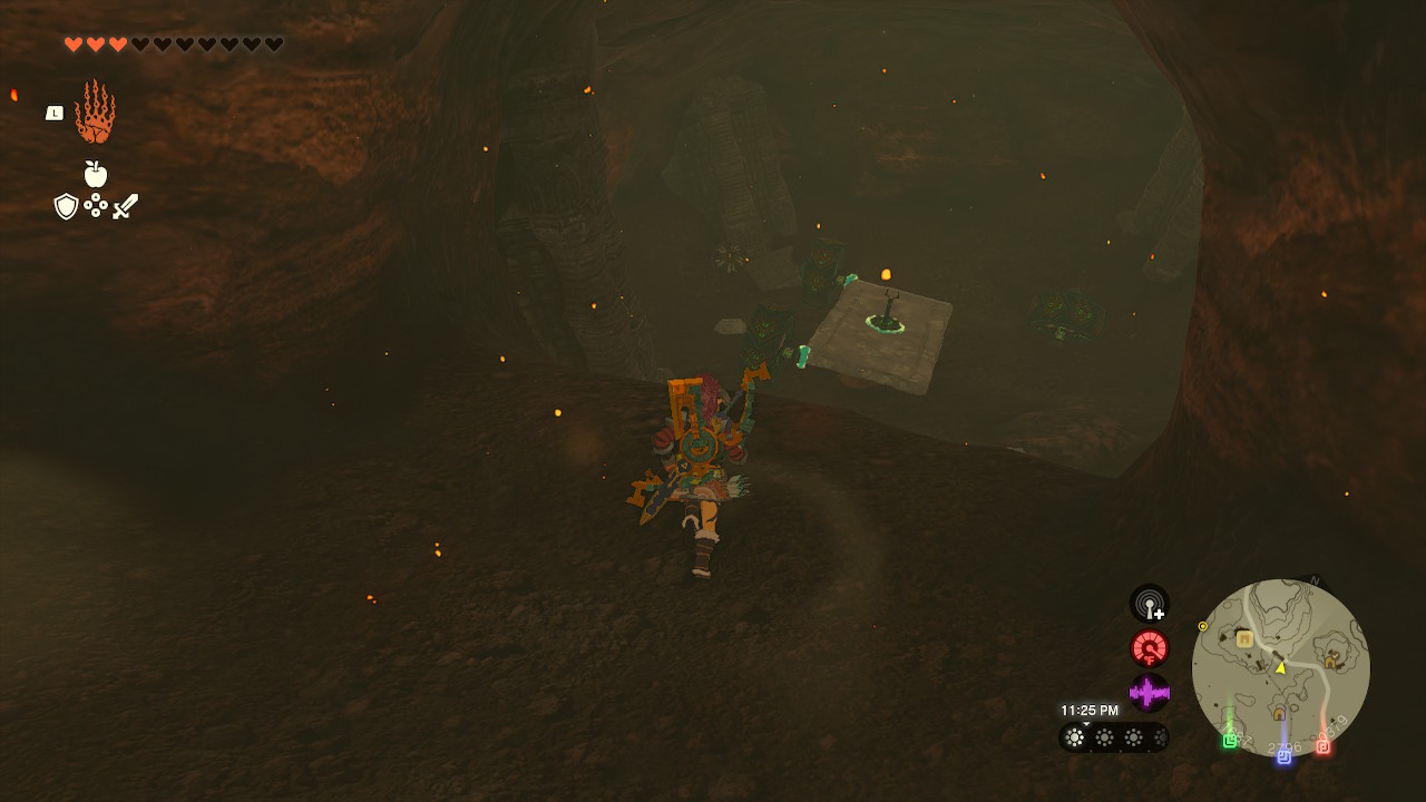 Link enters a room in the right side of the cave with Zonai devices inside in Zelda: Tears of the Kingdom