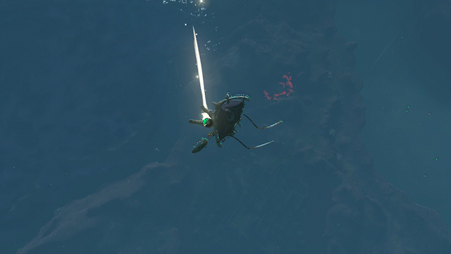 Link paraglides in mid air to catch a Star Fragment falling from the sky in Zelda: Tears of the Kingdom