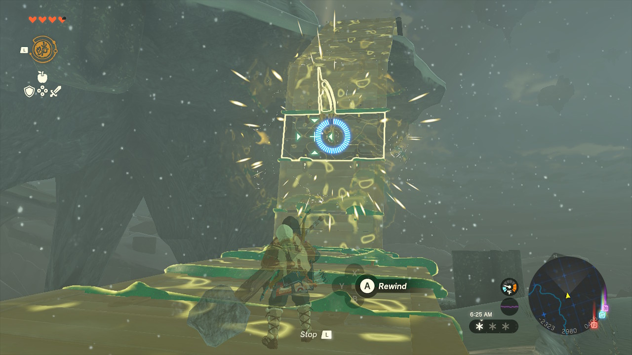 Link uses Recall to move a bridge in Zelda: Tears of the Kingdom