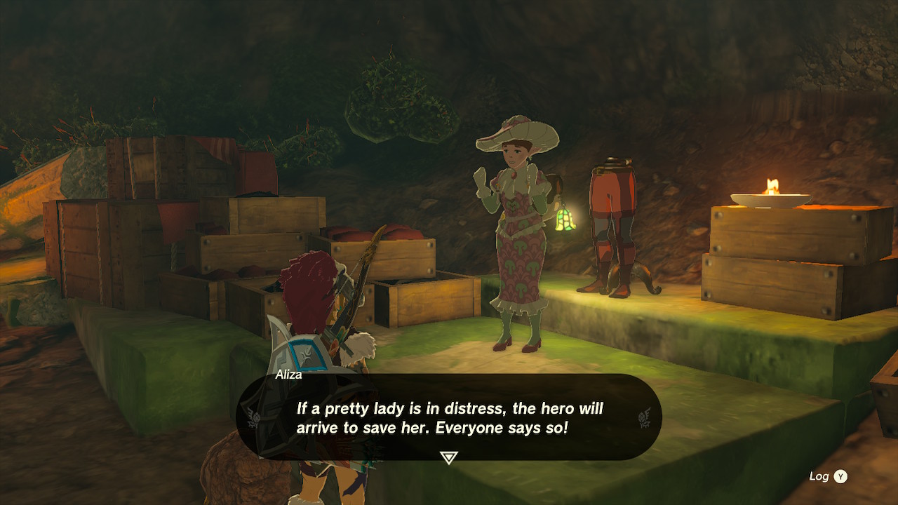 The tailor Aliza extends her gratitude to Link for rescuing her in Zelda: Tears of the Kingdom