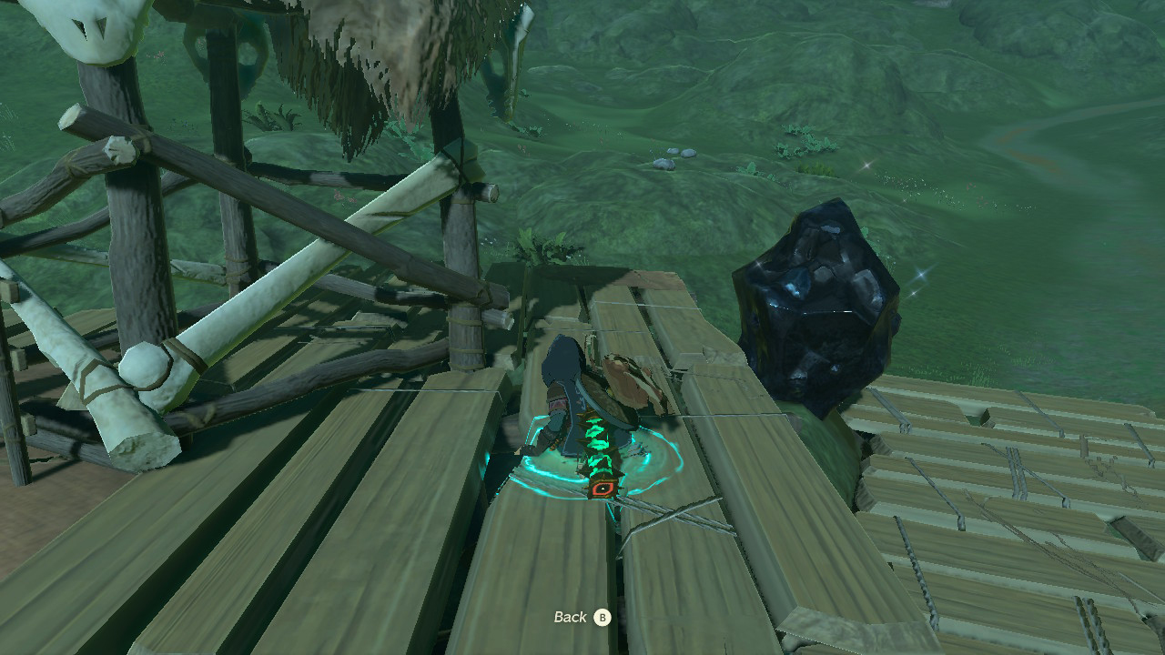 Link uses Ascend to get through a Battle Talus in Zelda Tears of the Kingdom.