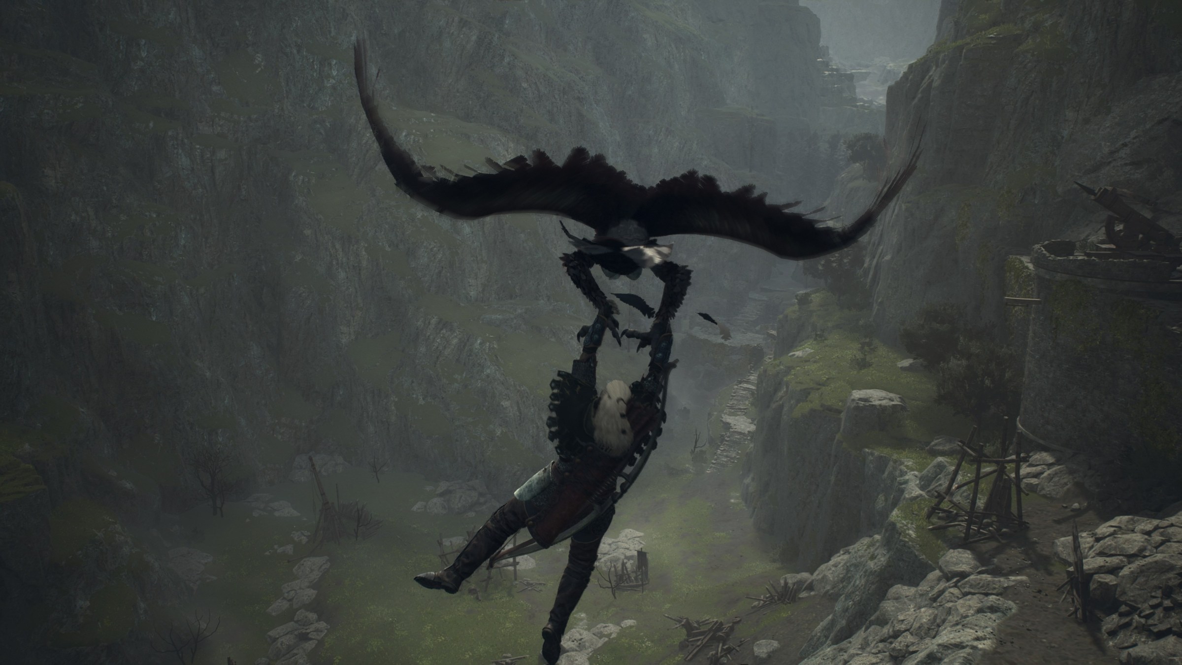 An Arisen flies around on a bird in Dragon’s Dogma 2