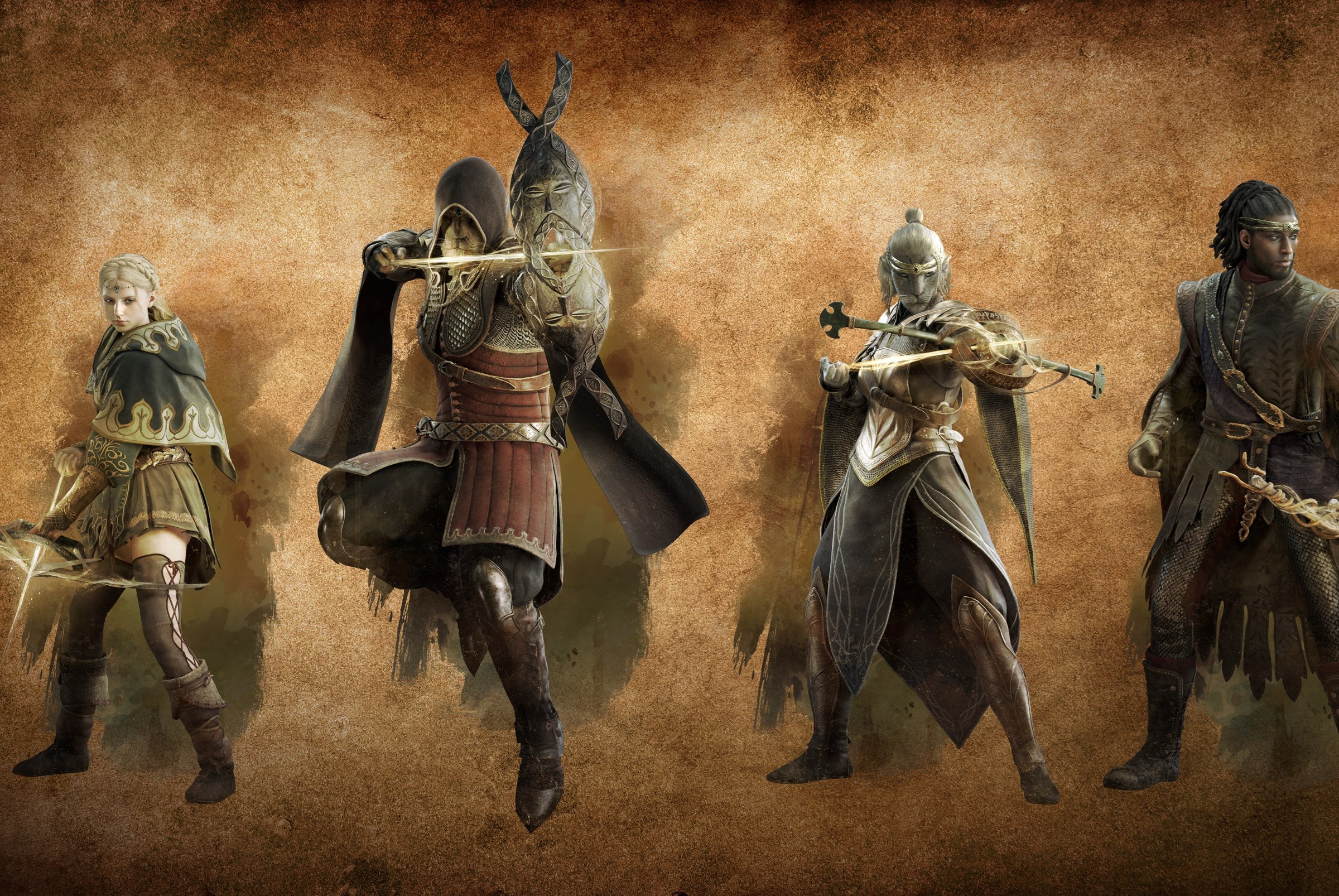 Four magick archers wield their stringless bows in Dragon’s Dogma 2
