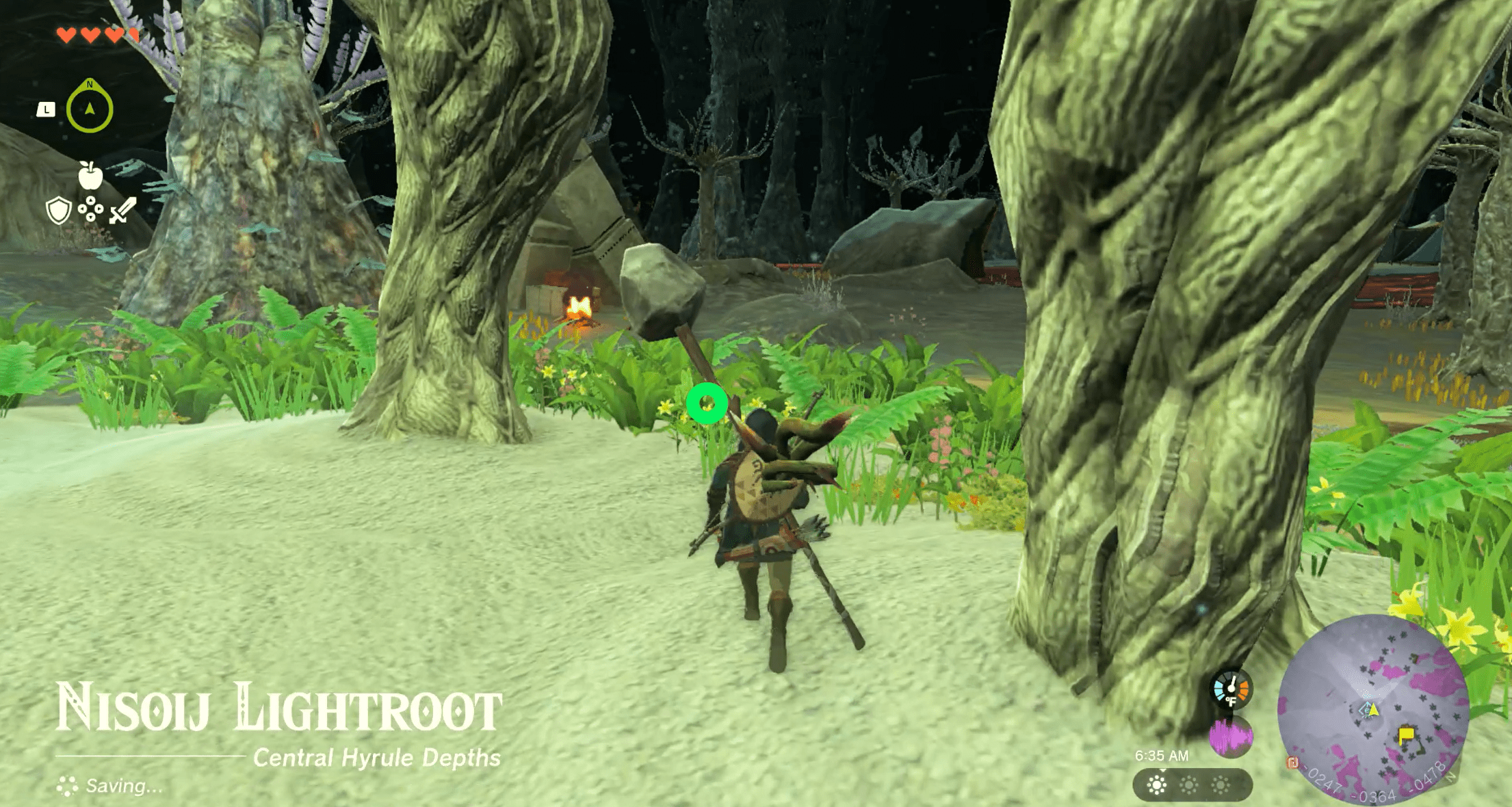 A light area of the depths called Nisouj Lightroot in Zelda: Tears of the Kingdom