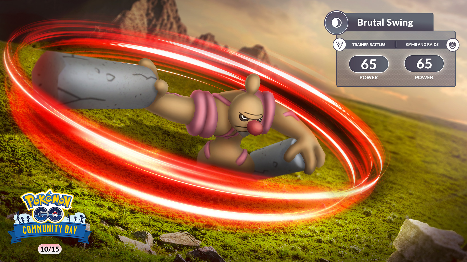 Conkeldurr swinging around in Pokémon Go