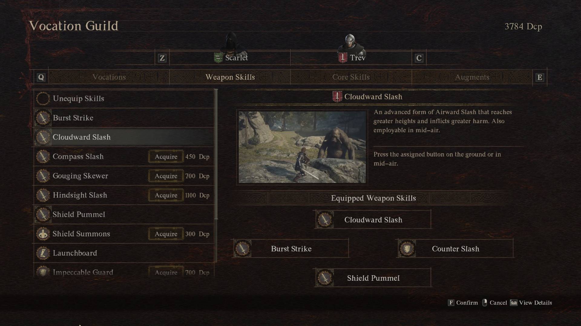 A menu shows the best weapon sills for a Fighter build in Dragon’s Dogma 2.