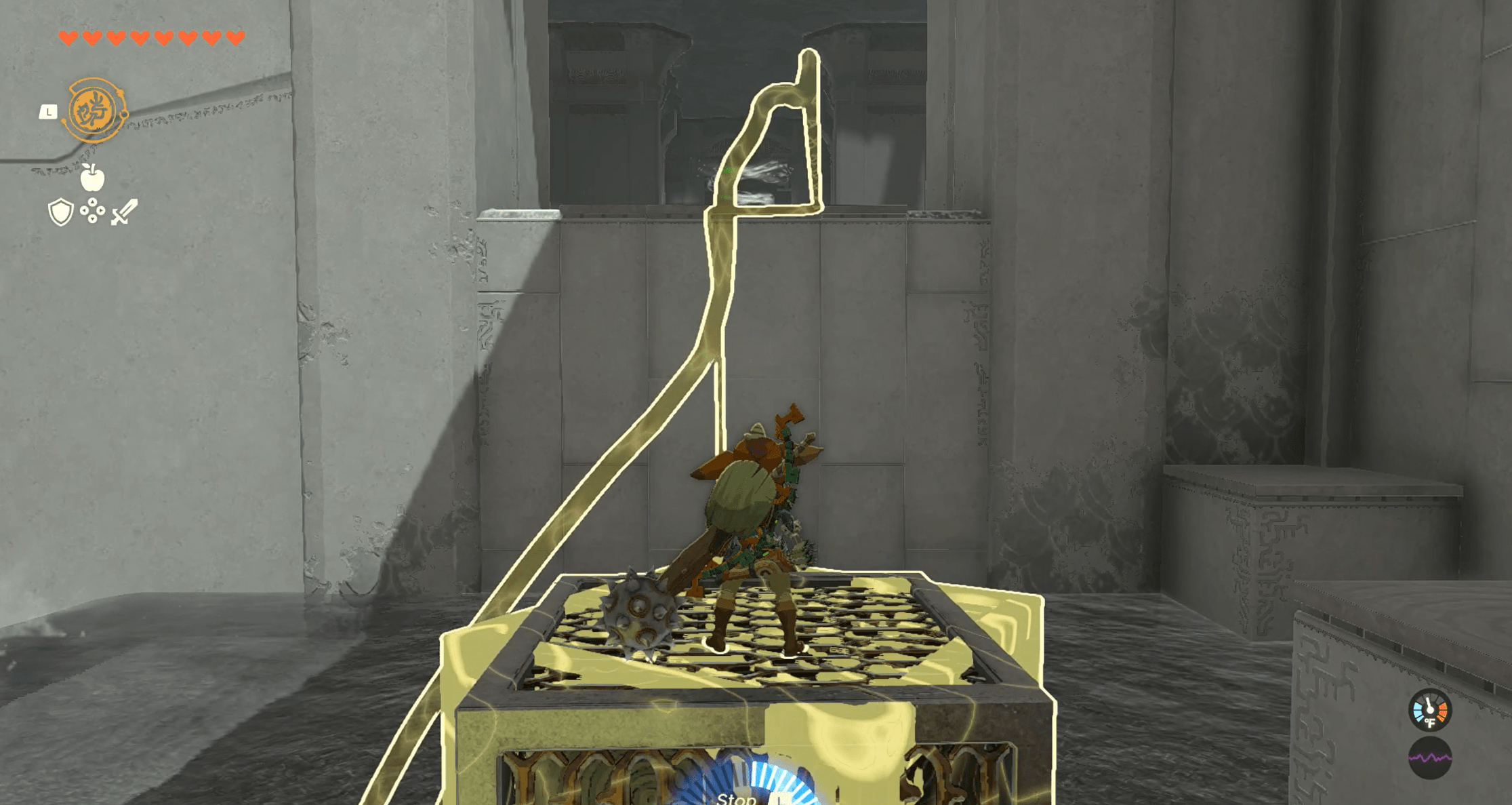 Using Recall to get Link to the higher platform in The Legend of Zelda: Tears of the Kingdom