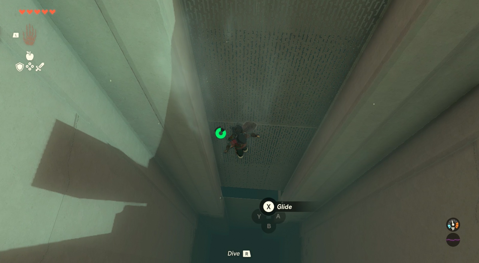 Link falls down a shaft in Zelda: Tears of the Kingdom’s Gatakis Shrine