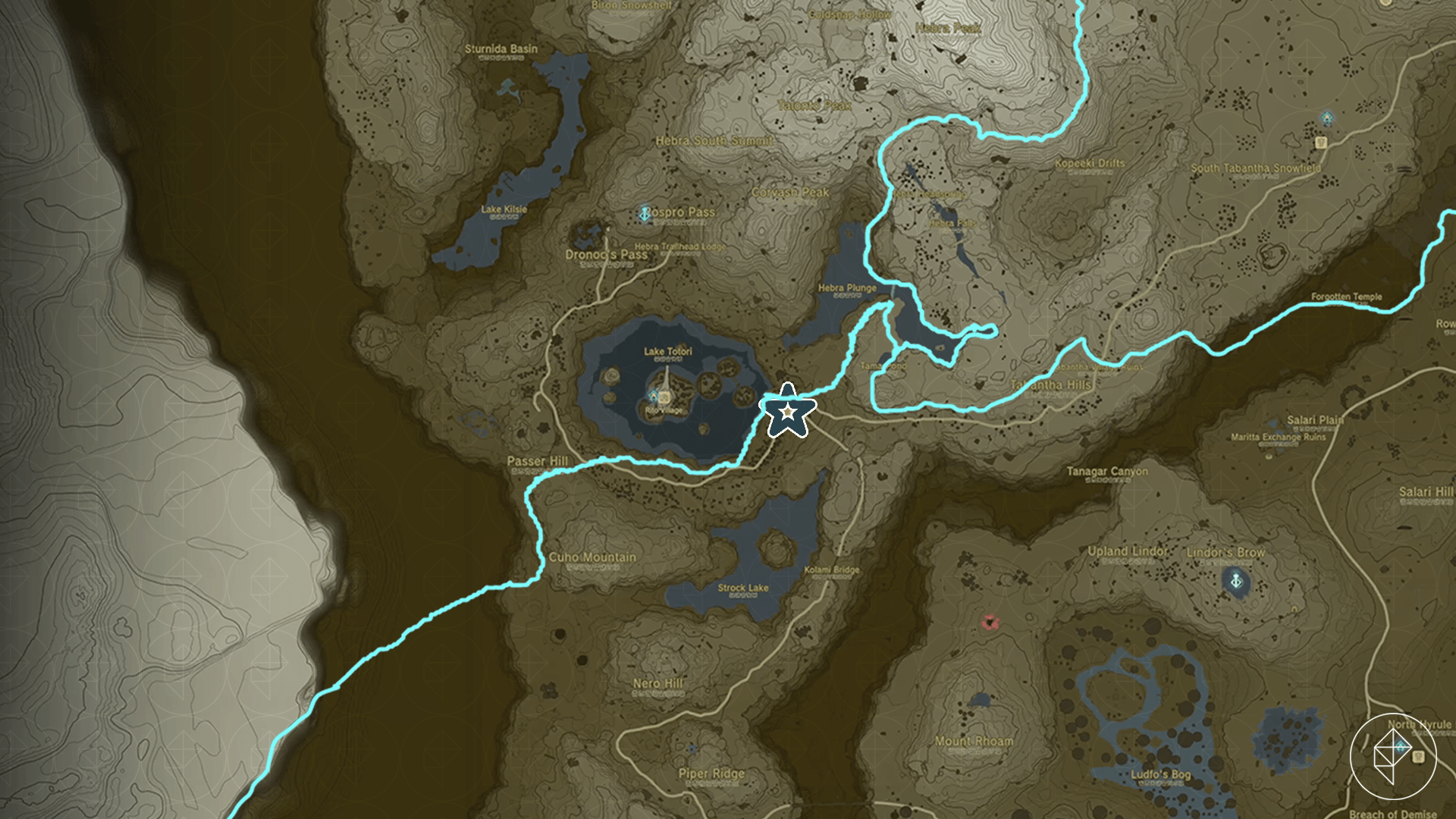 Map showing where to find the Lucky Clover Gazette in The Legend of Zelda: Tears of the Kingdom