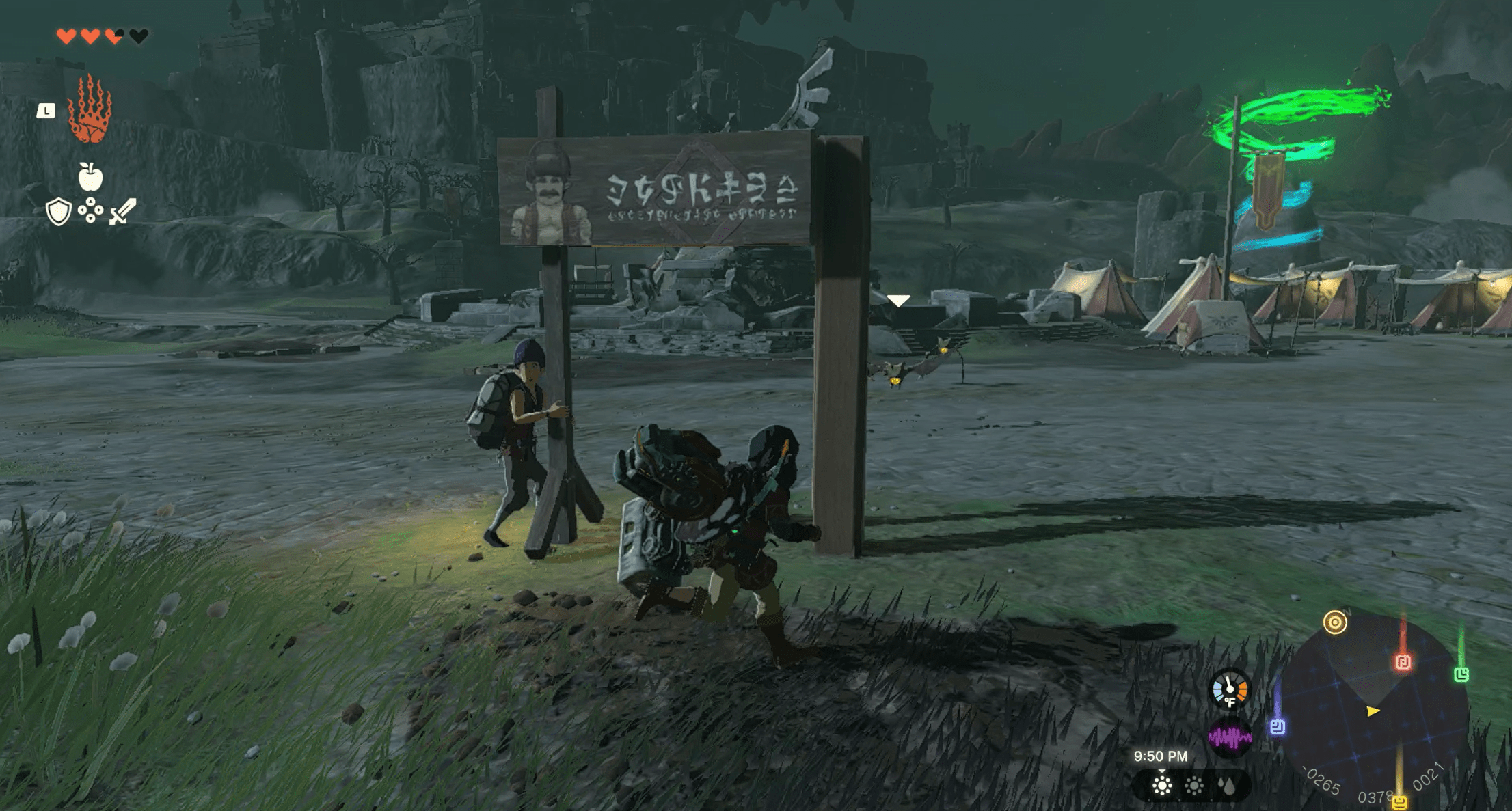 Addison holding up a sign in The Legend of Zelda: Tears of the Kingdom