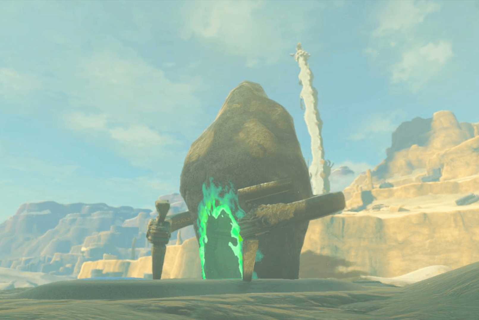 Link wearing the Radiant armor set in Zelda: Tears of the Kingdom