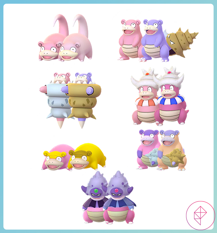 Shiny Slowpoke, Slowbro, Mega Slowbro, and Slowking, along with its Galarian forms in Pokémon Go