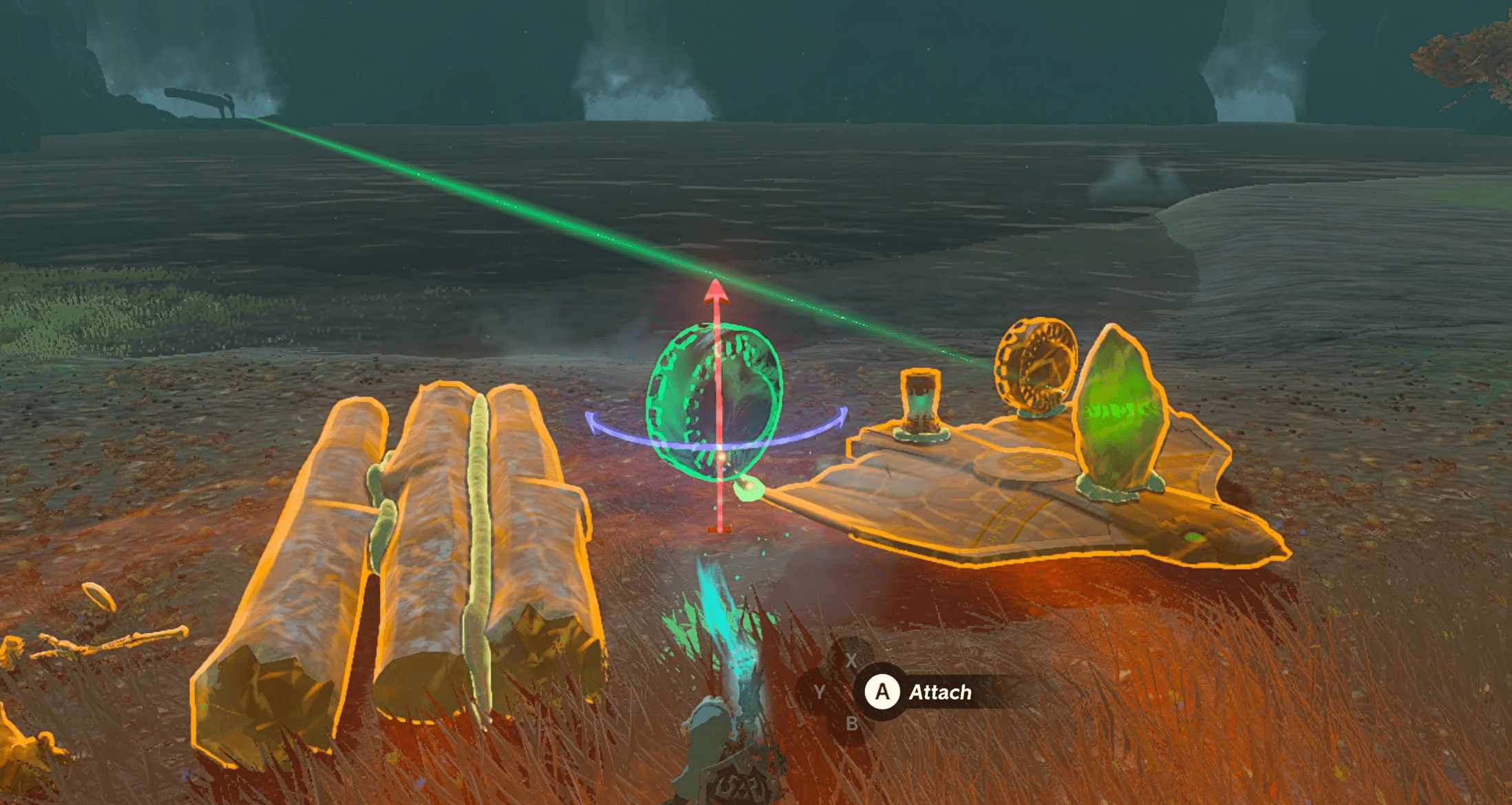 Link moves a fan from his glider to a raft in Zelda: Tears of the Kingdom