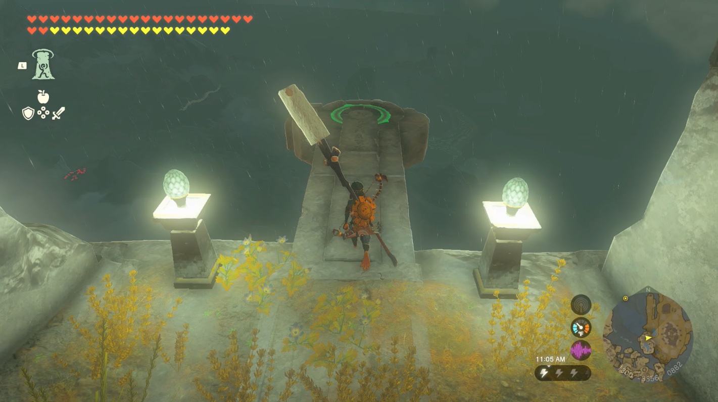 Link runs to a ledge on Thunderhead Isles in Zelda: tears of the kingdom
