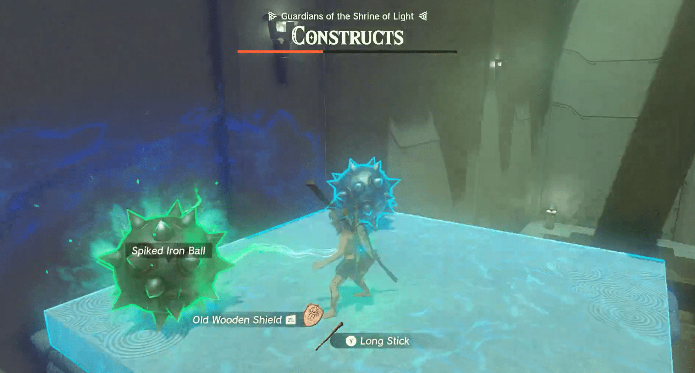 Link uses a large spiked ball in Zelda: Tears of the Kingdom