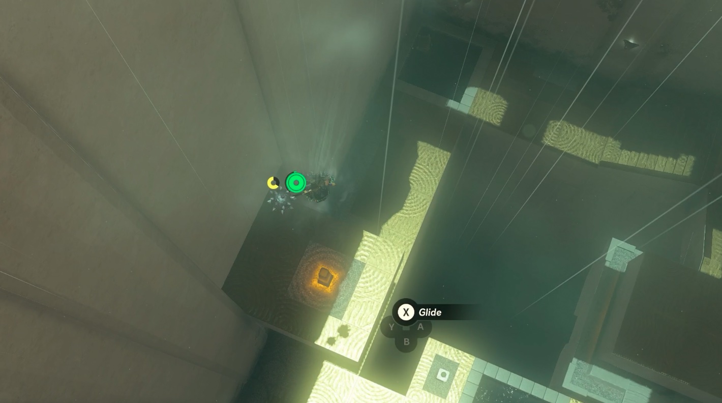 Link falls fast in the Mayak Shrine in Zelda: Tears of the Kingdom