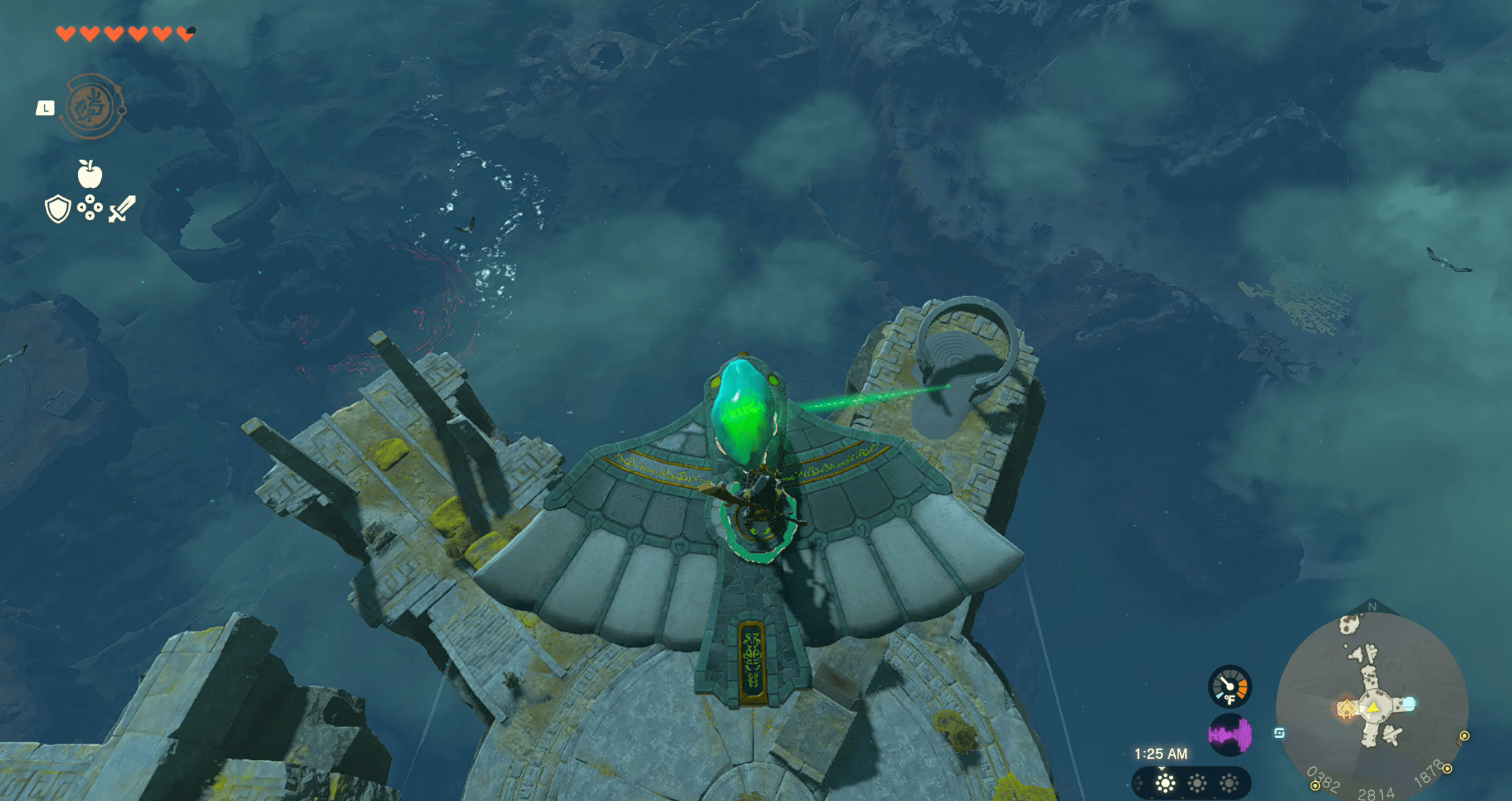 Using the platform to move a crystal in Zelda: Tears of the Kingdom