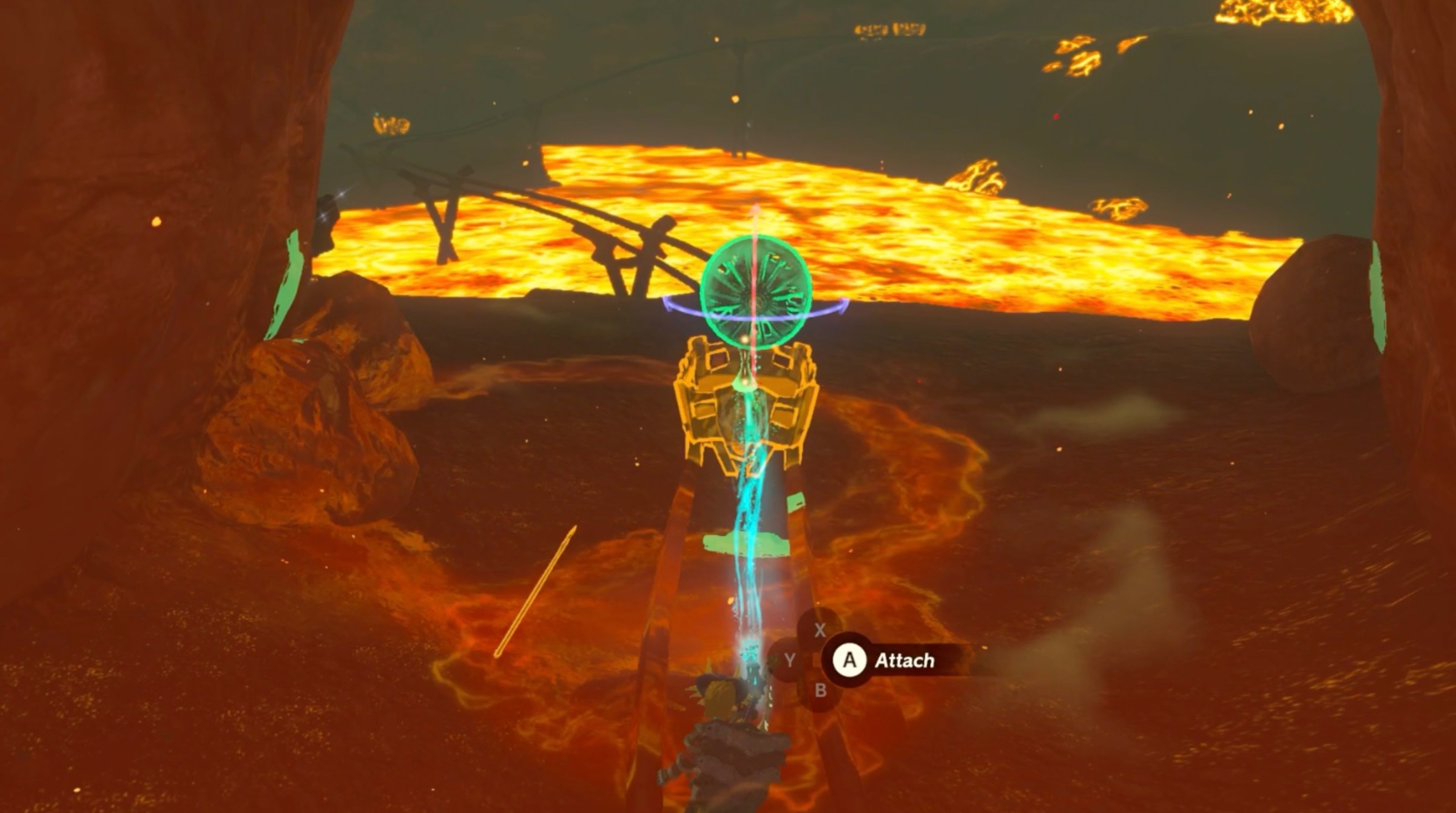 Link builds a mine car in Death Mountain East Tunnel in Zelda: Tears of the Kingdom