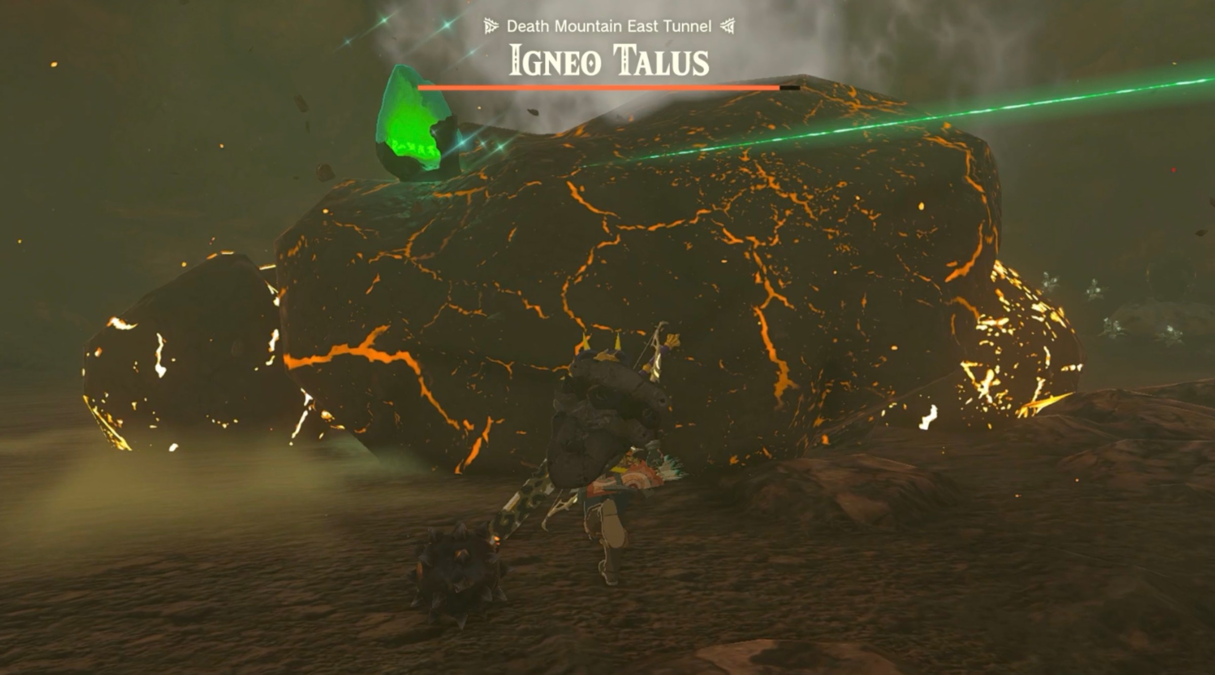 Link cools off the Igneo Talus in Death Mountain East Tunnel in Zelda: Tears of the Kingdom