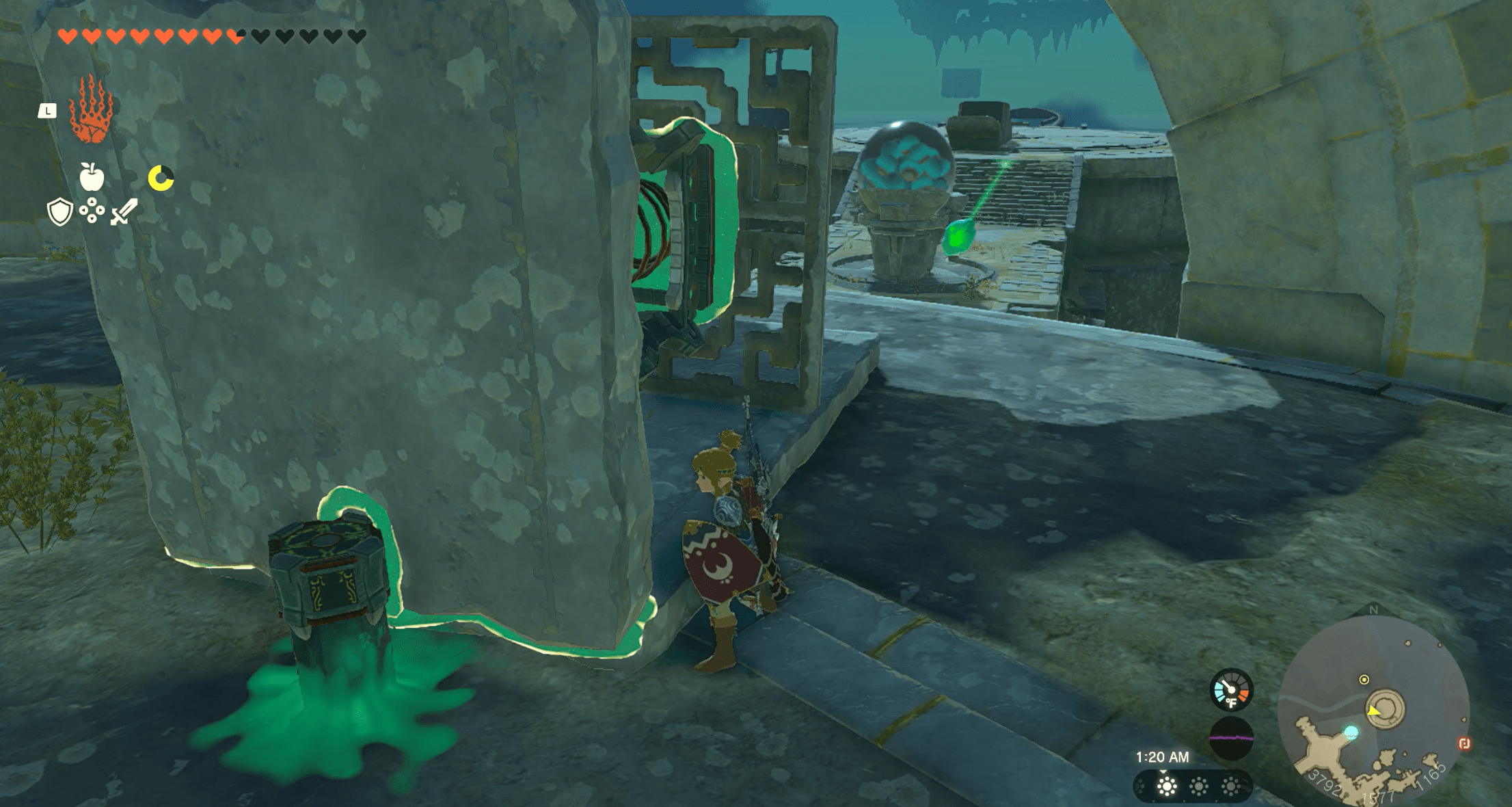Position the mechanism so it’s shooting straight toward the shrine in Zelda: Tears of the Kingdom